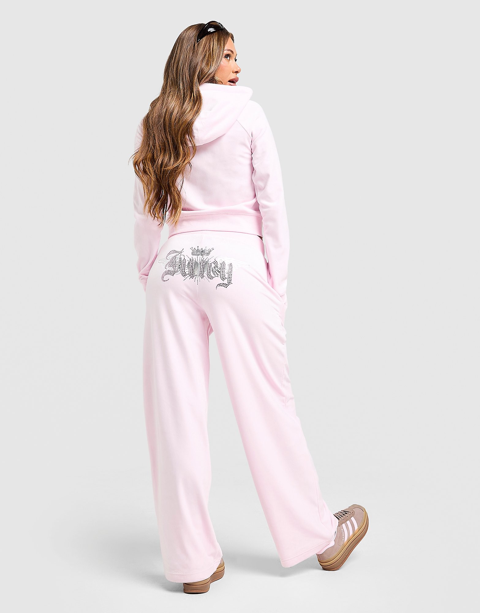 JUICY COUTURE Angel Velour Diamante Wide Joggers