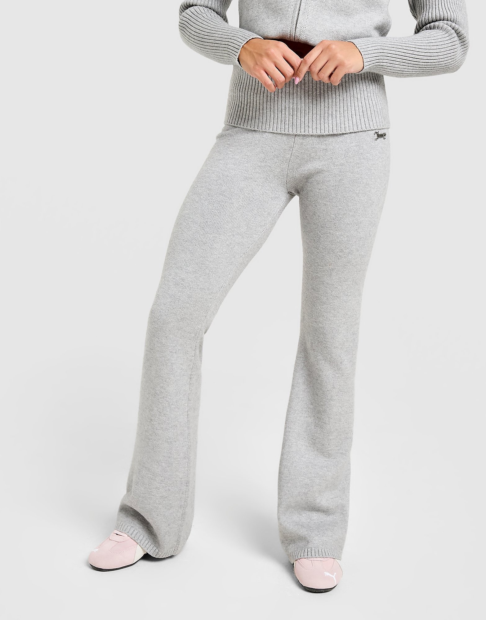 JUICY COUTURE Knit Fold Over Flare Joggers
