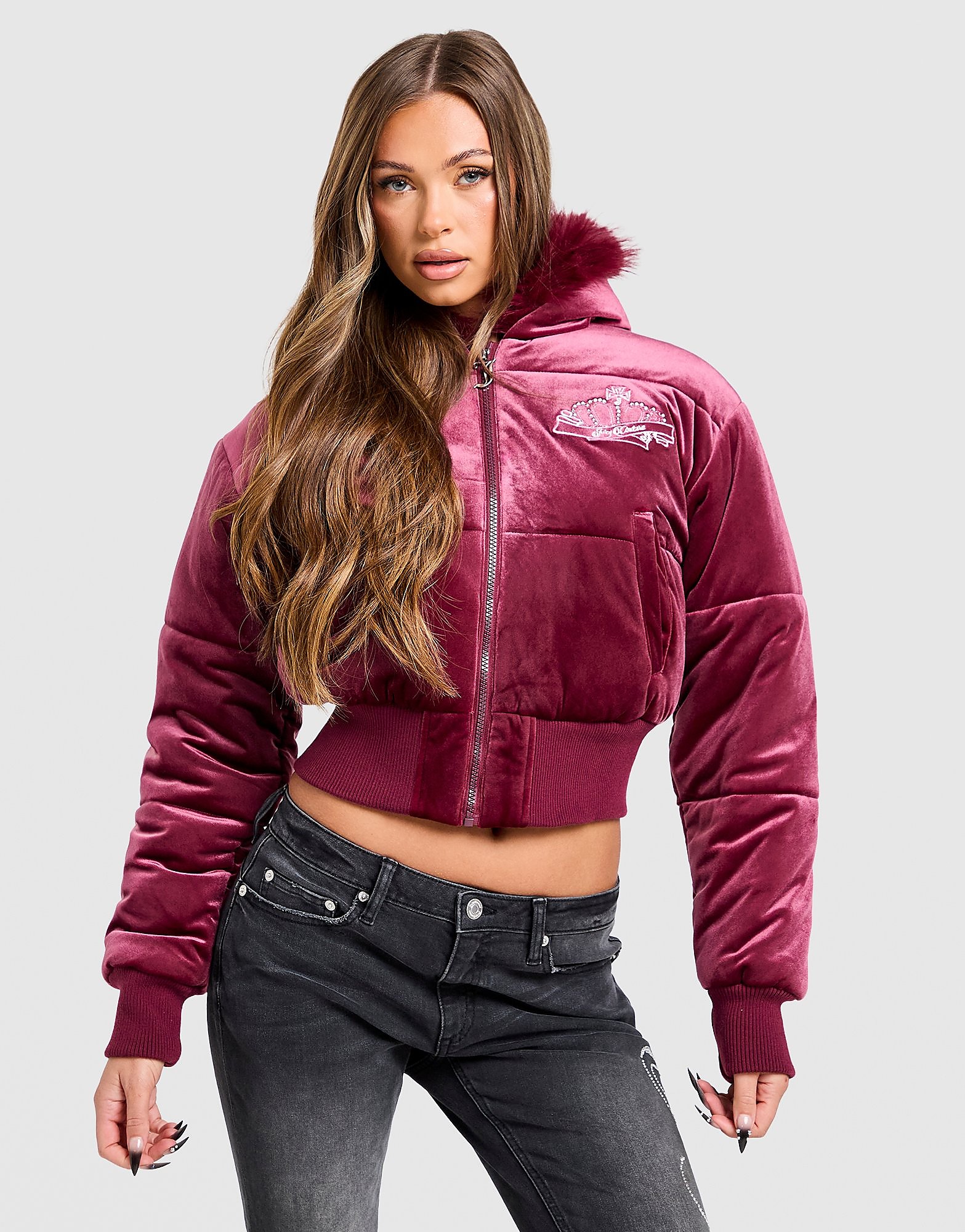 JUICY COUTURE Crown Velour Hooded Jacket Active Active