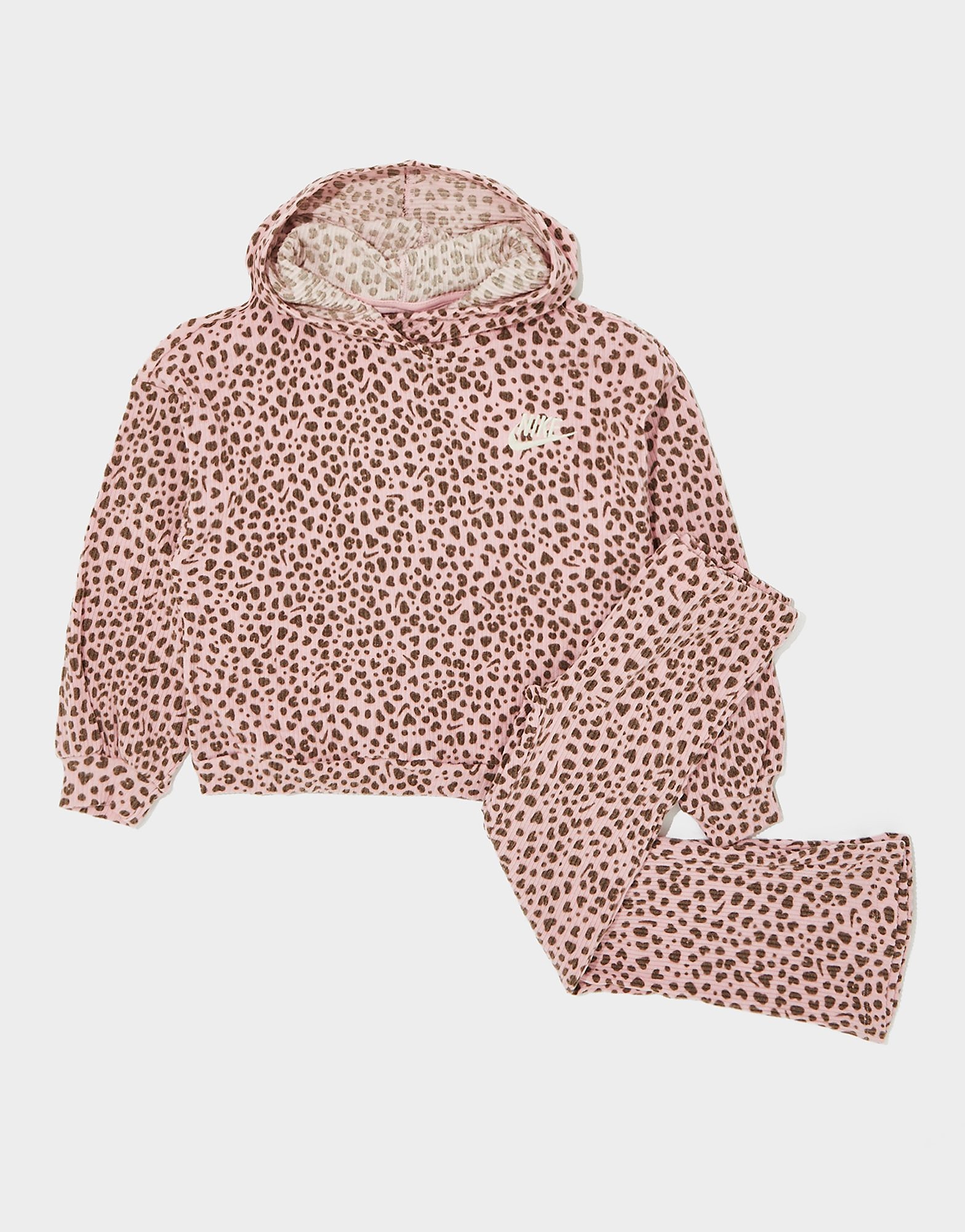 Nike Girls' Ribbed Leopard Print Tracksuit Children