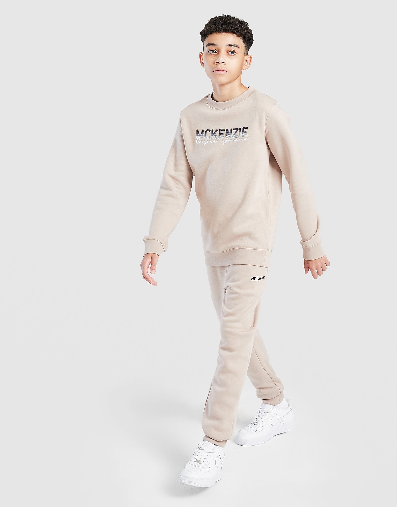 McKenzie Casson Fleece Crew Tracksuit Junior Ecru Tint Ecru Tint