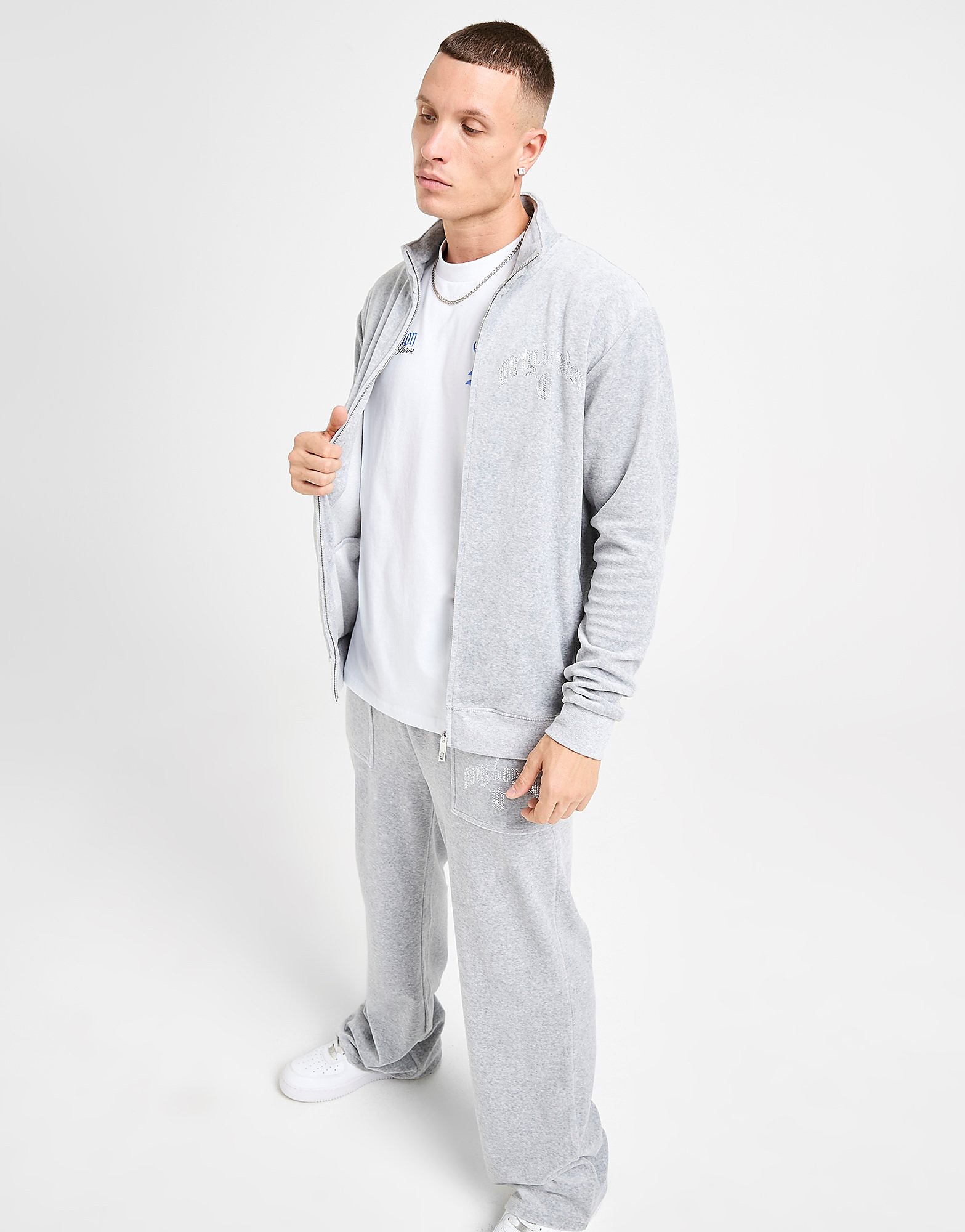 Dirty London Reed Velour Full Zip Track Top