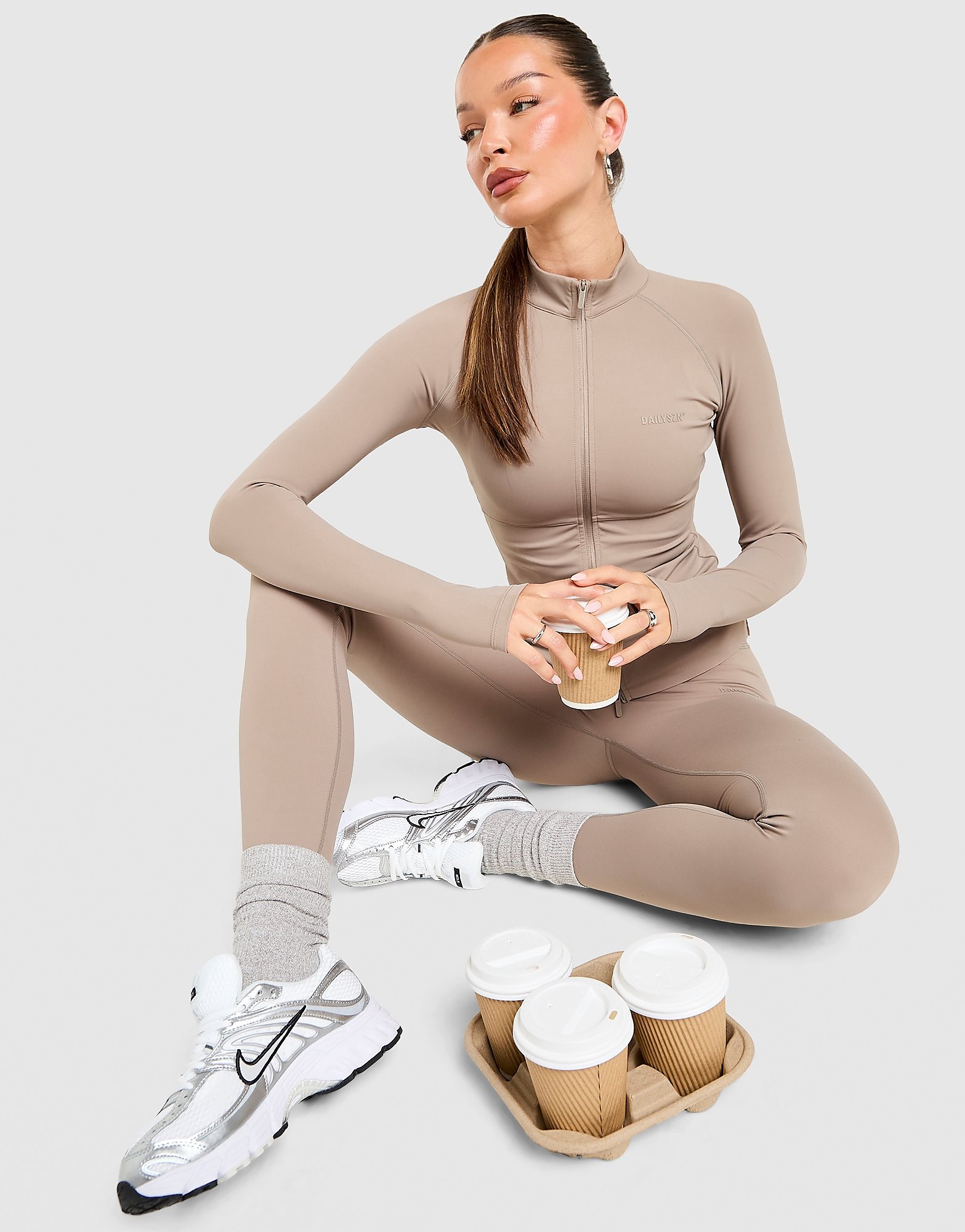 DAILYSZN Full Zip Fit Top Ecru Tint Ecru Tint - vue 2