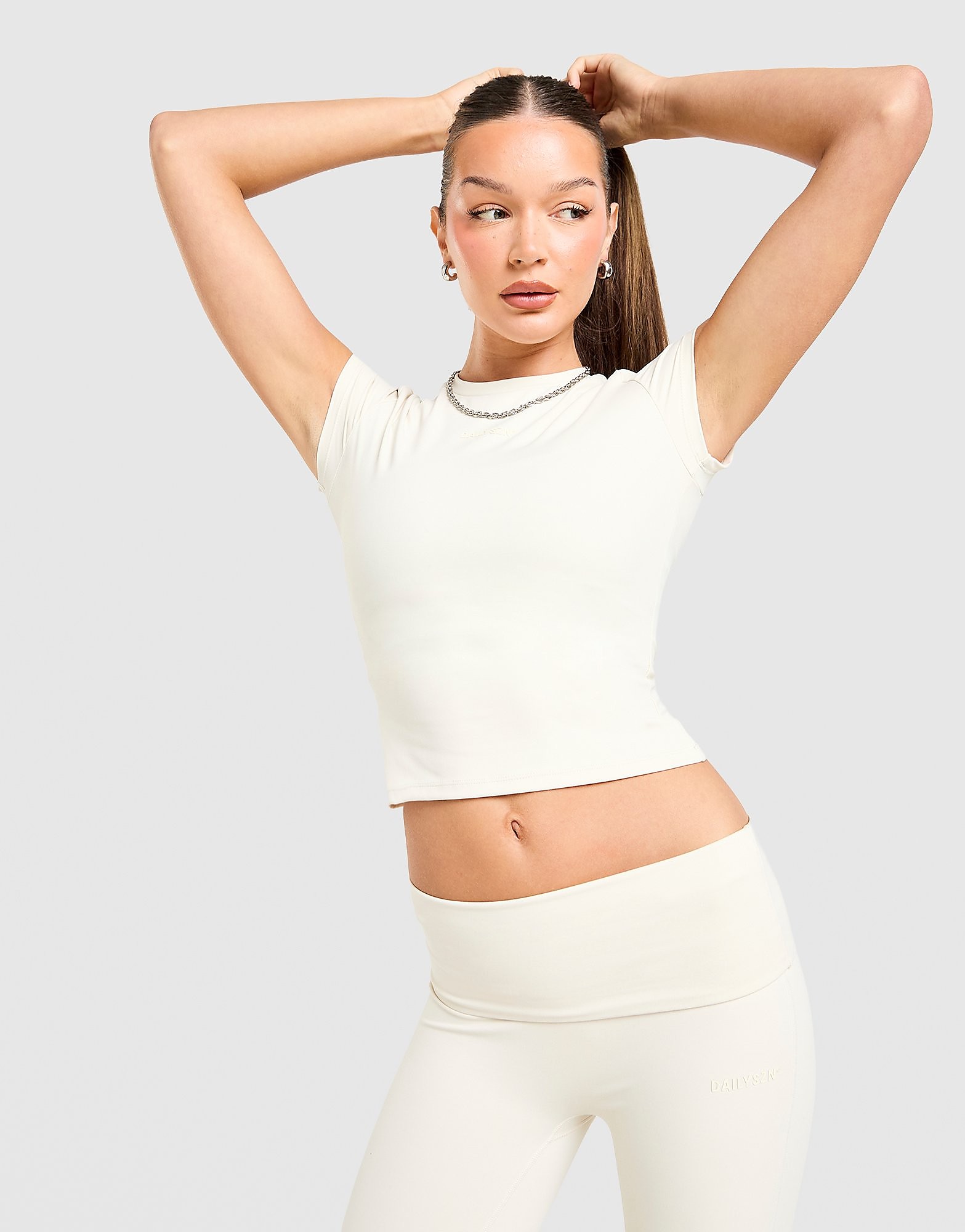 DAILYSZN T shirt Slim Femme Crème Crème - vue 1