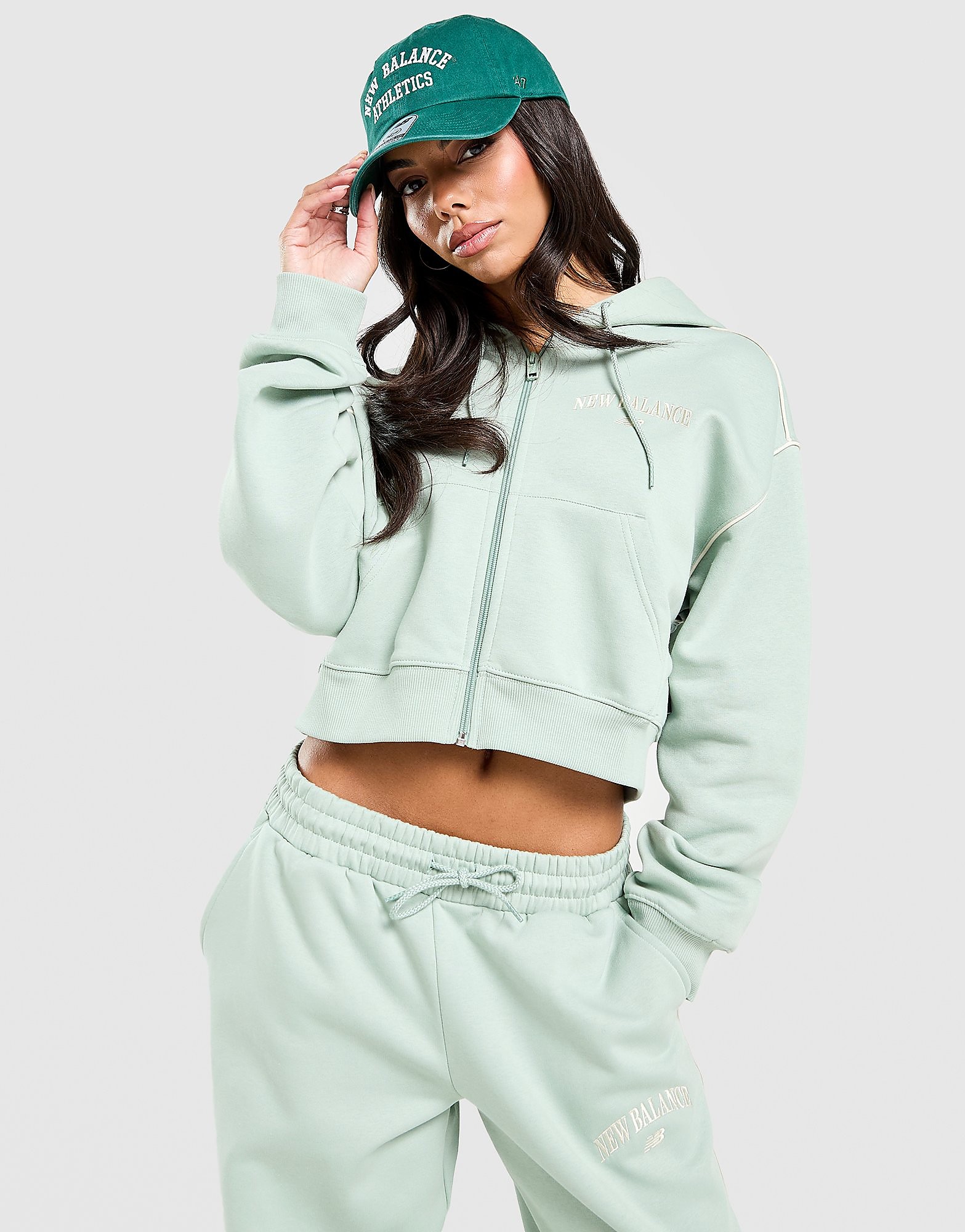 New Balance Varsity Crop Full Zip Hoodie - vue 2