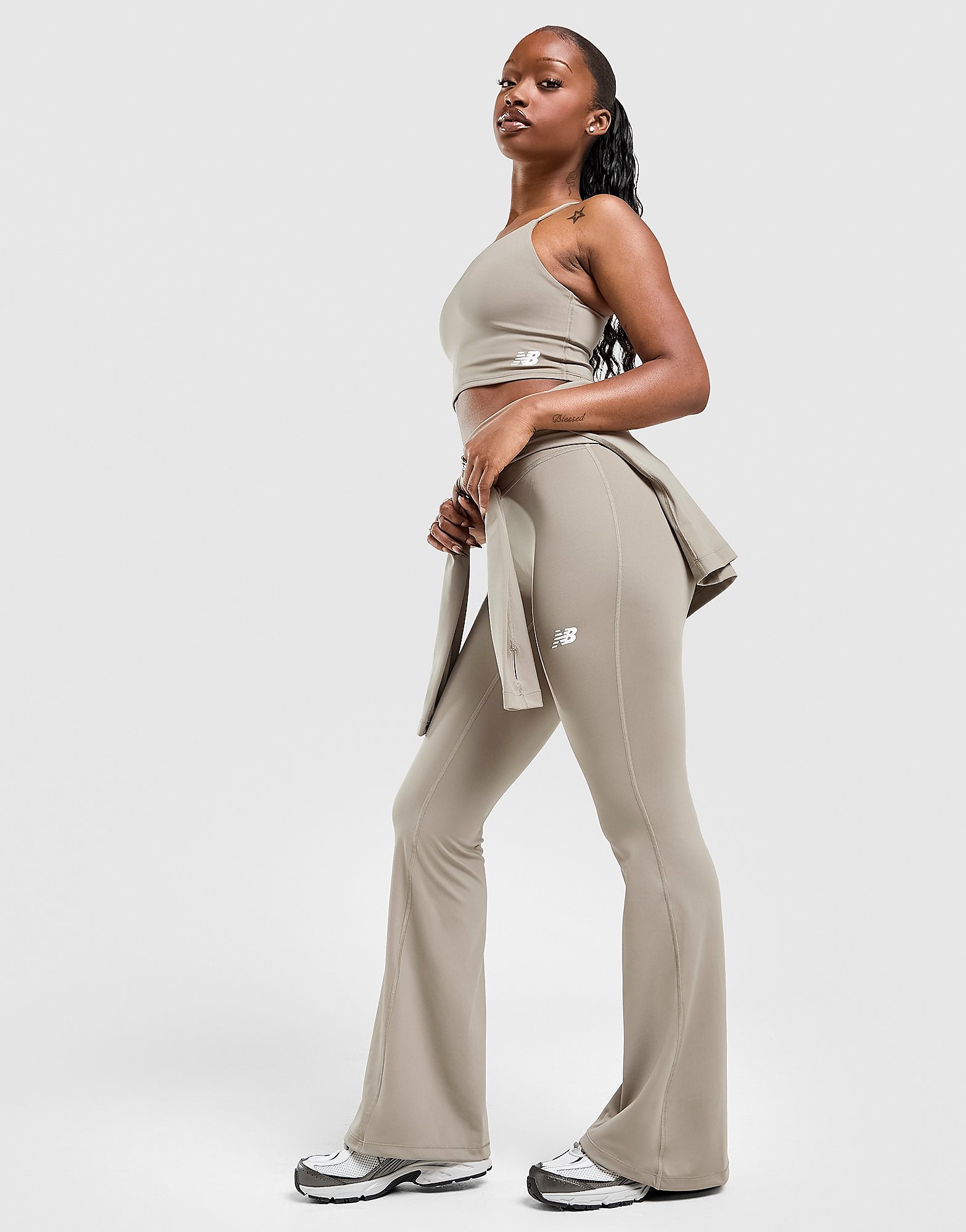 New Balance Logo U Seam Flared Leggings