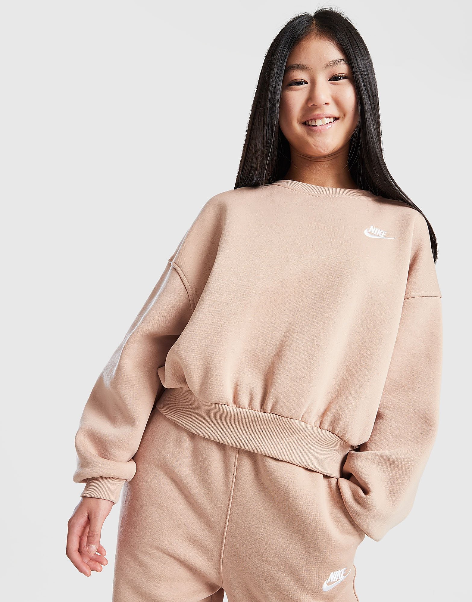 Nike Girls' Club Fleece Crop Crew Sweatshirt Junior - vue 2