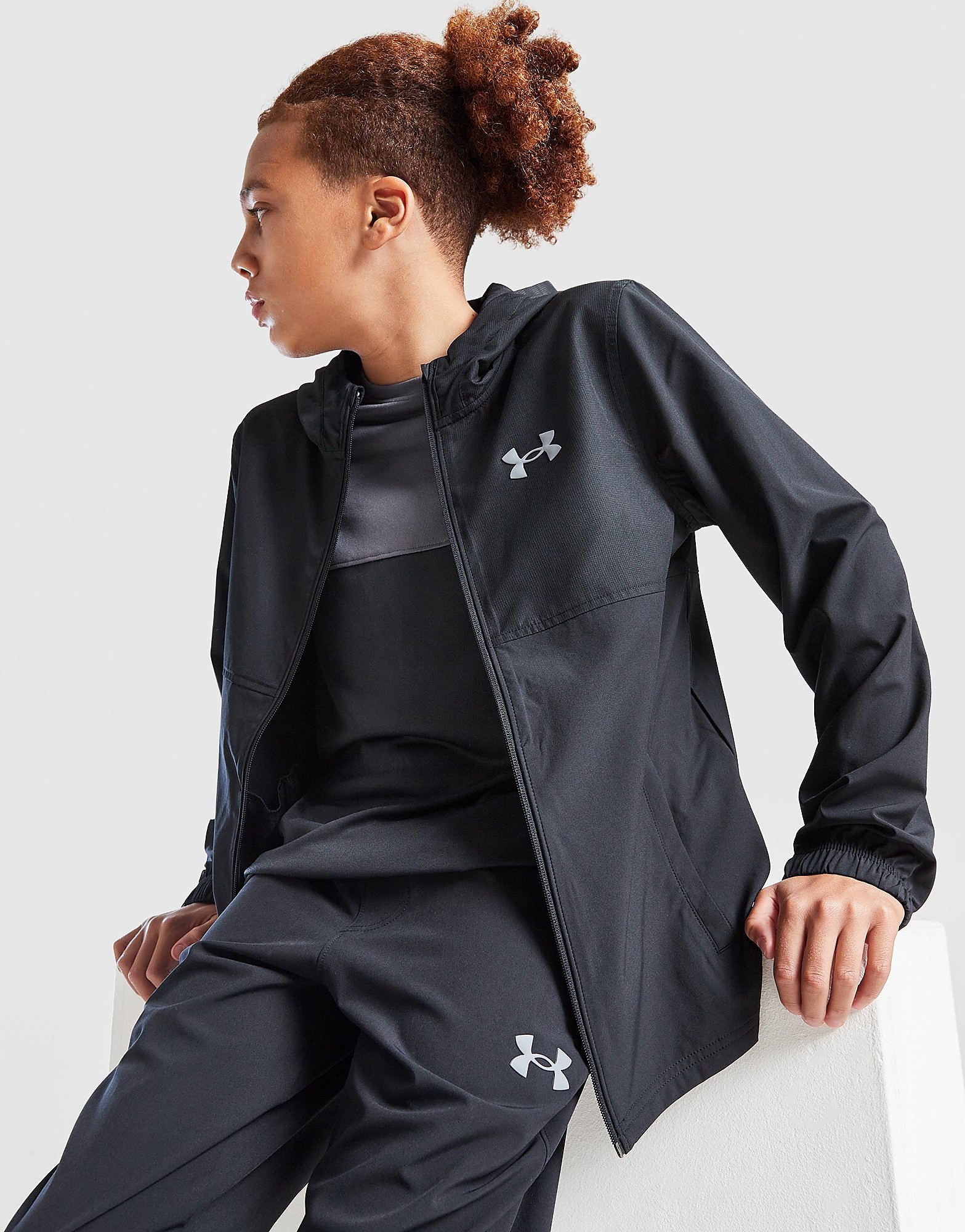 Under Armour Wordmark Woven Hooded Jacket Junior