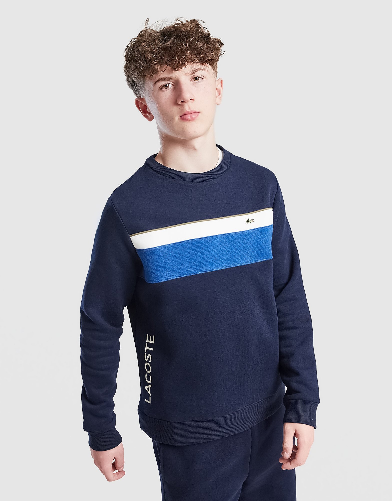Lacoste Colour Block Fleece Crew Sweatshirt Junior