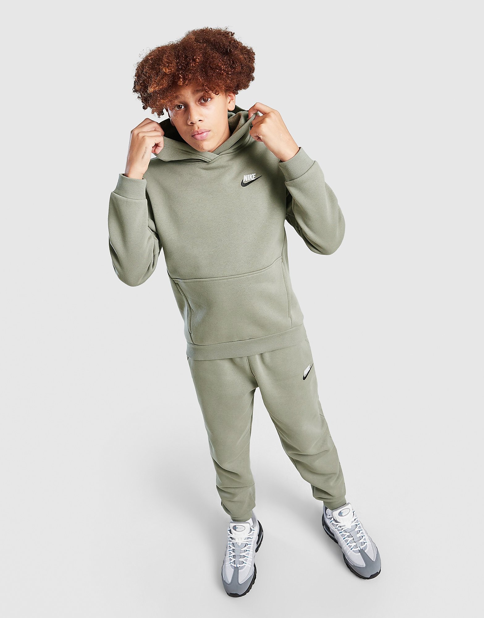 Nike Sweat à capuche Club Fleece Dual Junior Army Army