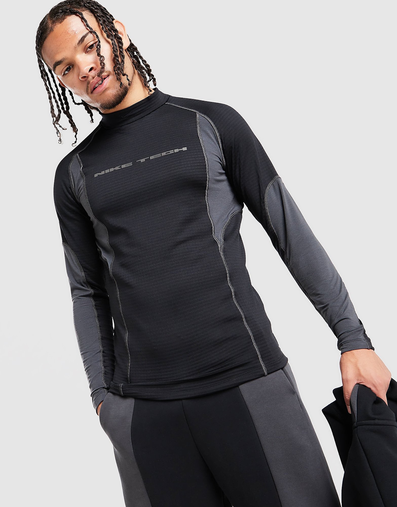 Nike Maglia Base Layer Maniche Lunghe Tech, nero