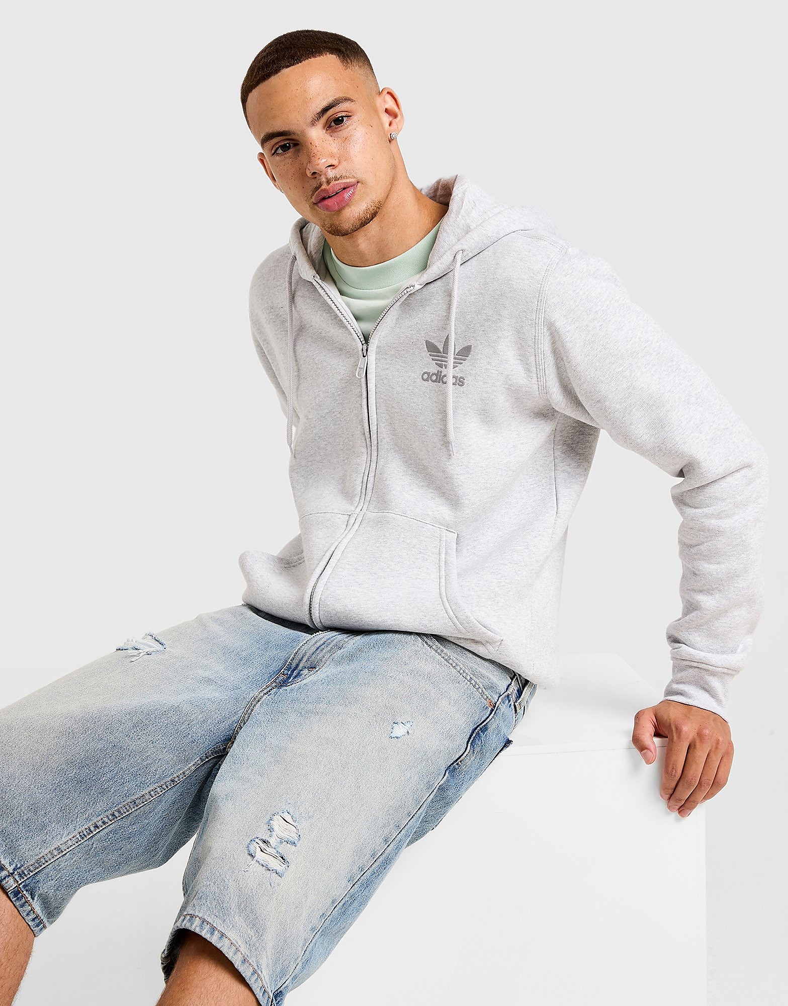 adidas Originals Trefoil Puffy Logo Full Zip Hoodie - vue 2