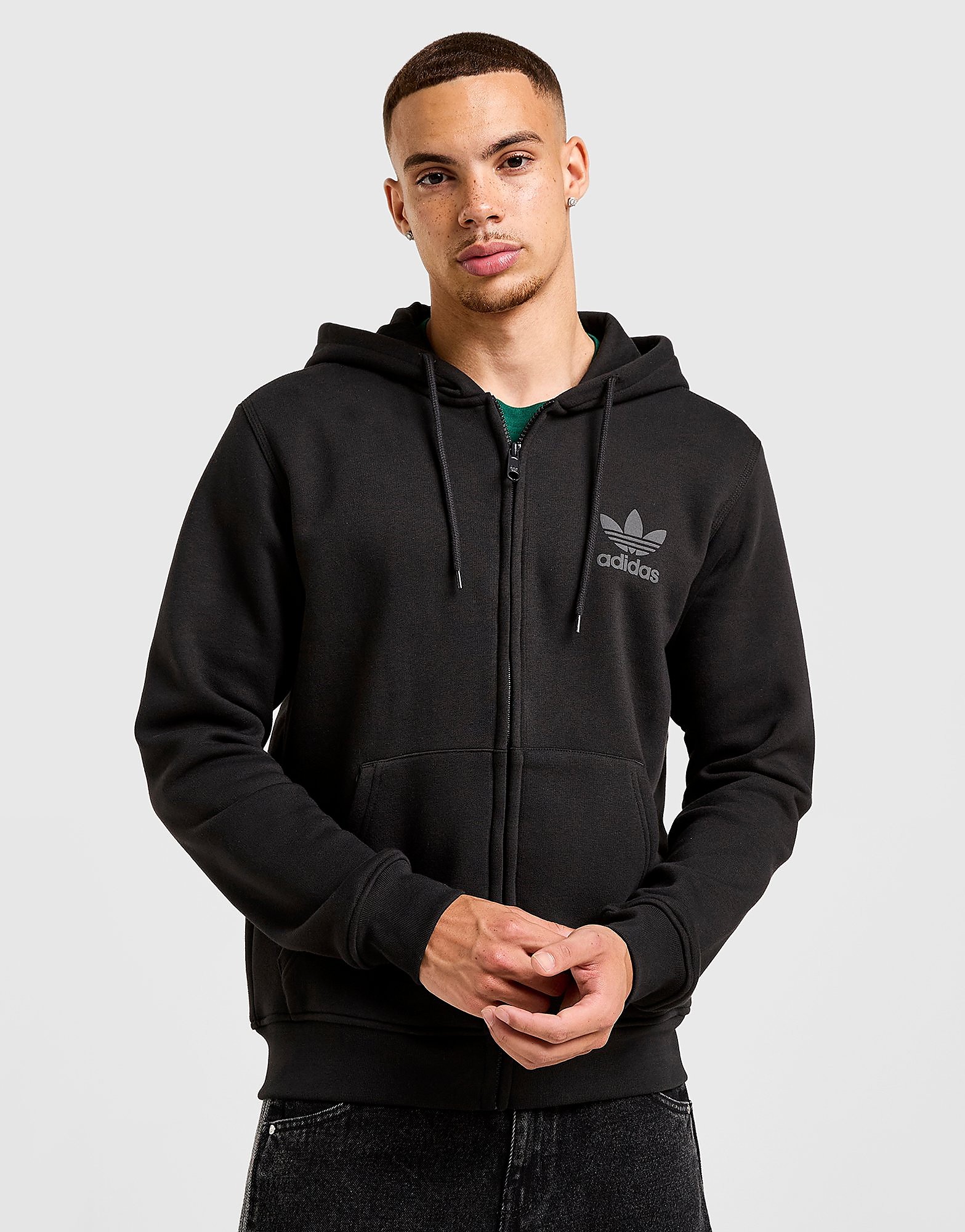 adidas Originals Trefoil Puffy Logo Full Zip Hoodie
