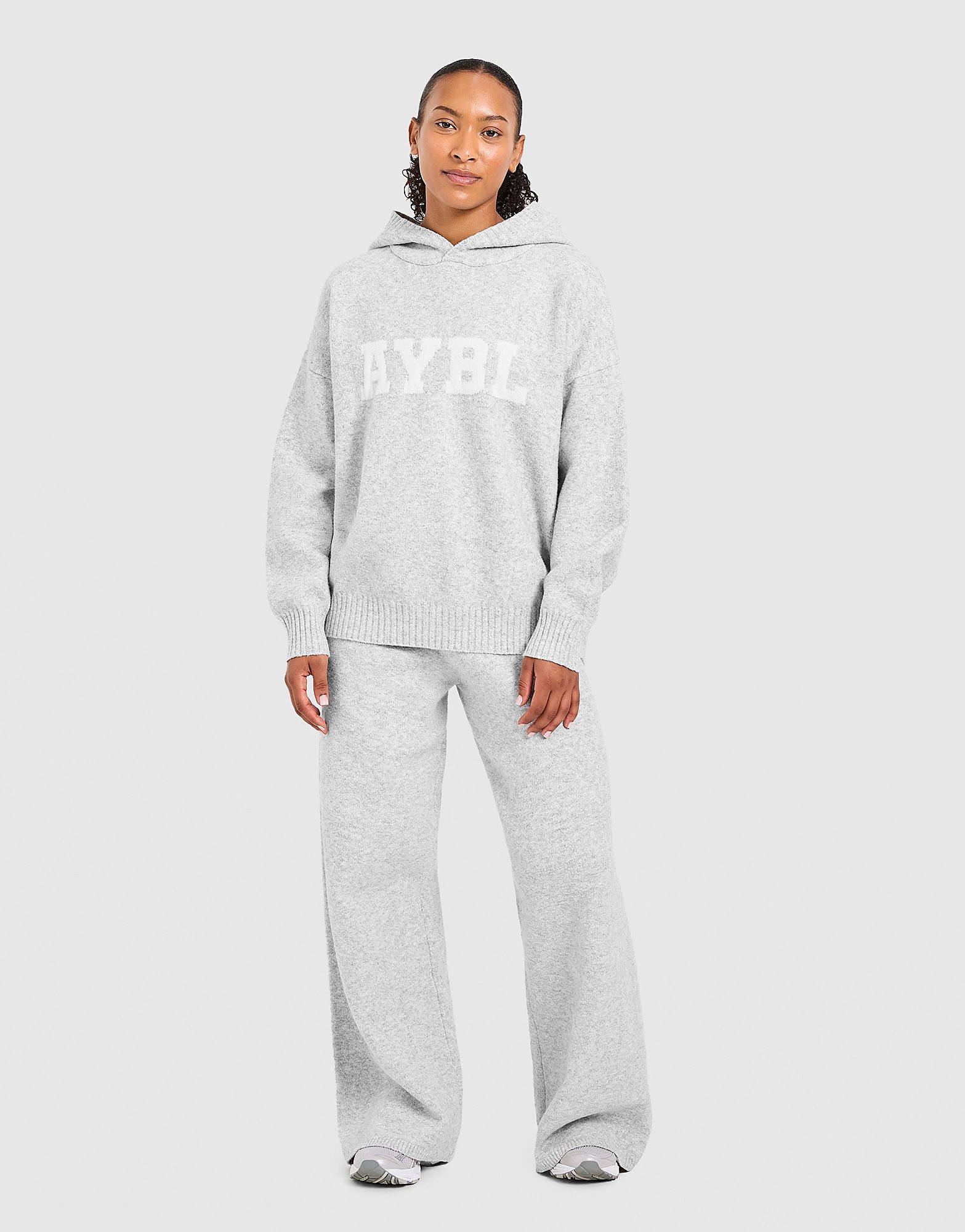 AYBL Varsity Knitted Wide Joggers Maron Maron - vue 2