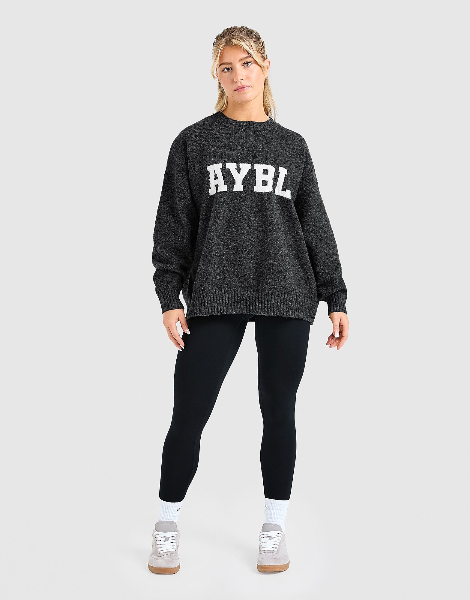 AYBL Varsity Knitted Crew Sweatshirt Maron Maron - vue 2
