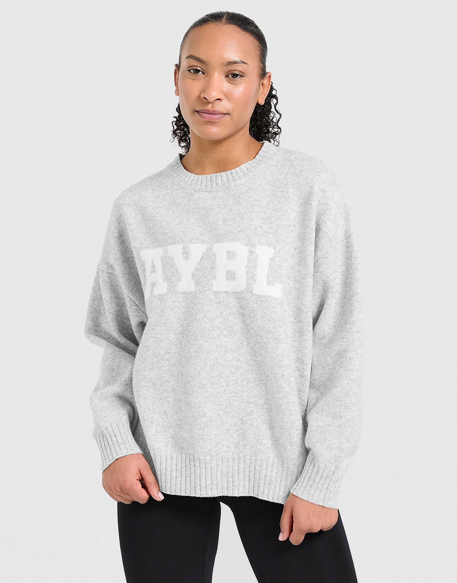 AYBL Varsity Knitted Crew Sweatshirt Maron Maron - vue 3