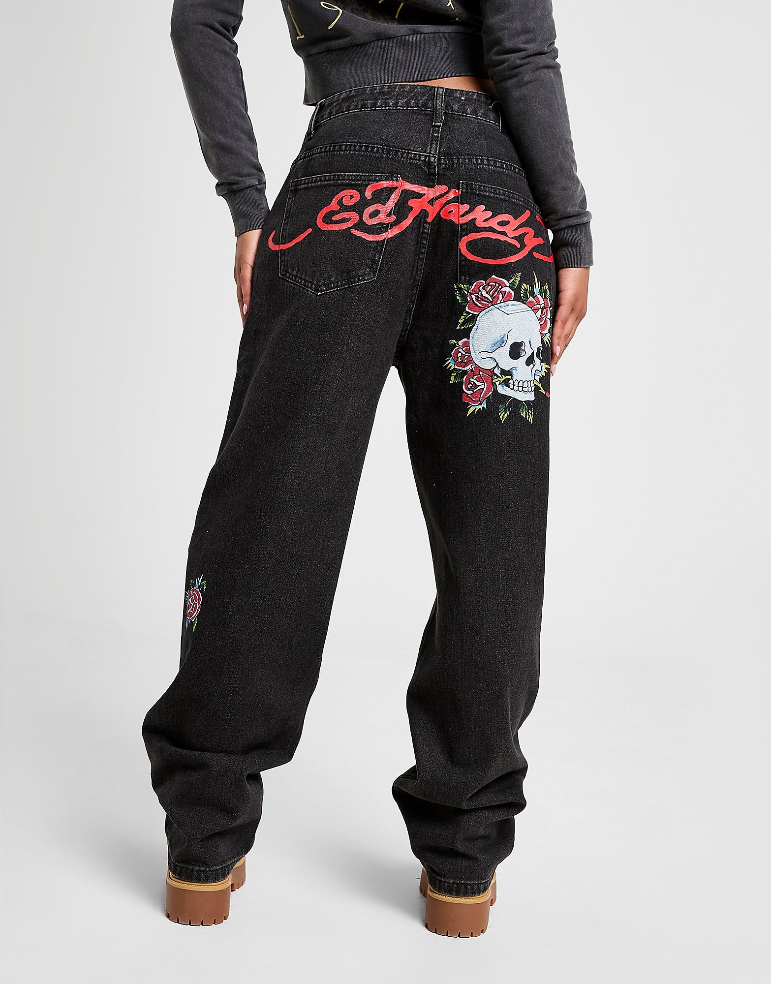 Ed Hardy Bloom Skull Relax Jeans