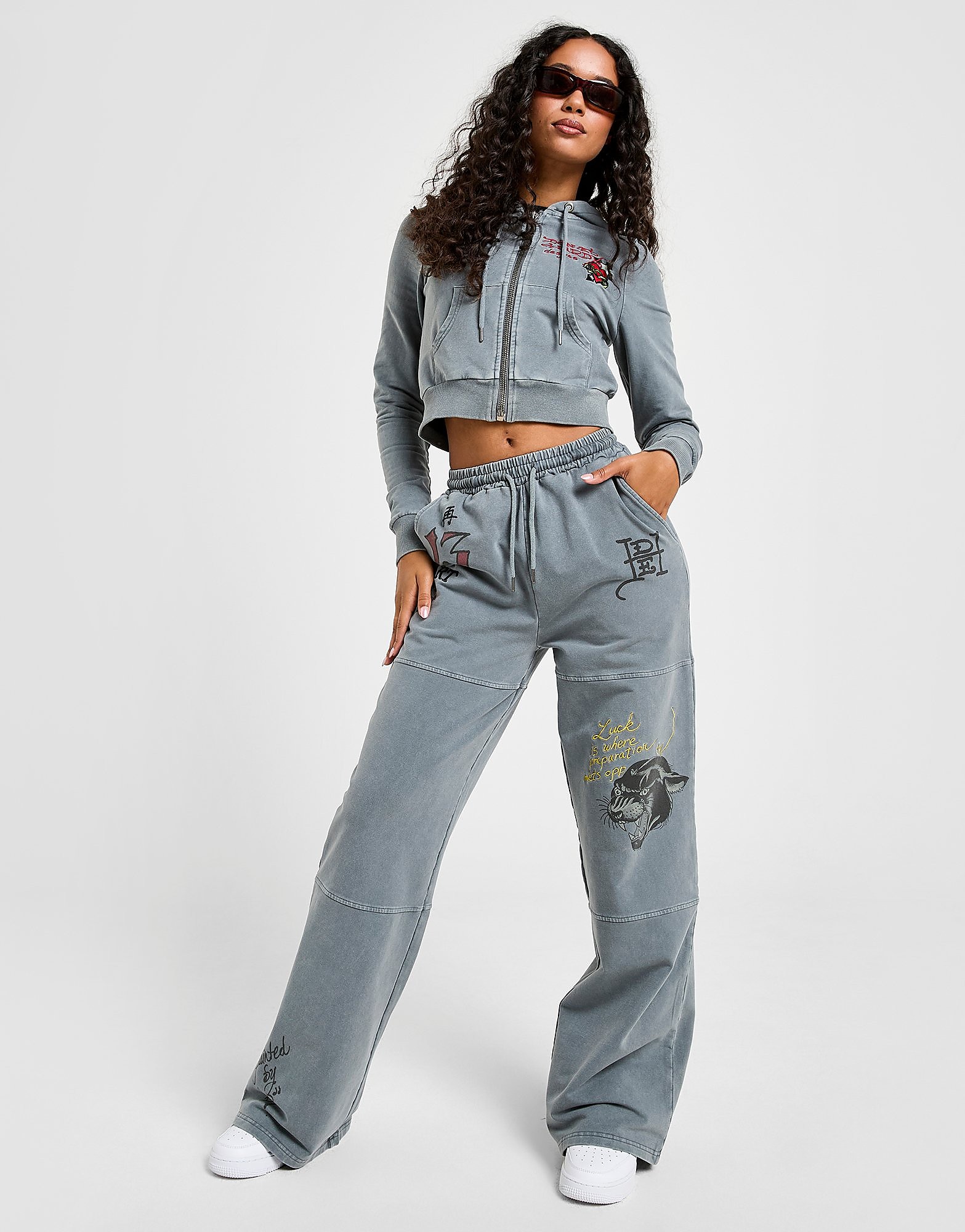 Ed Hardy Flame Tiger Wide Joggers