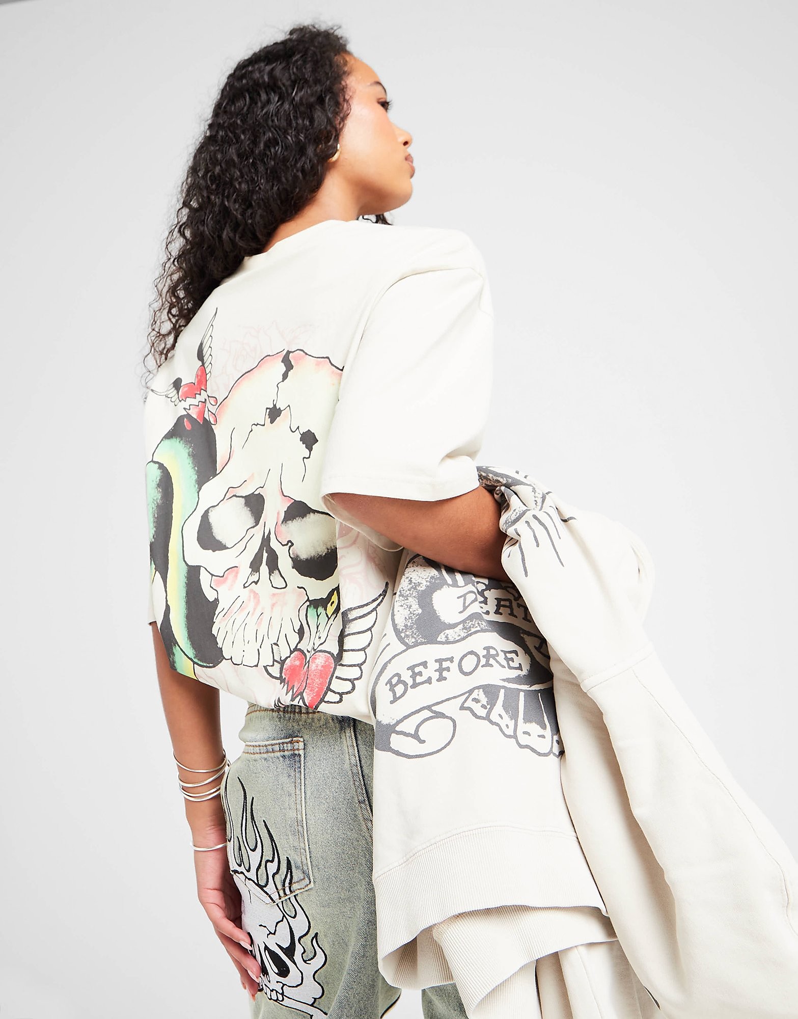 Ed Hardy Snake Skull Boyfriend T Shirt - vue 2