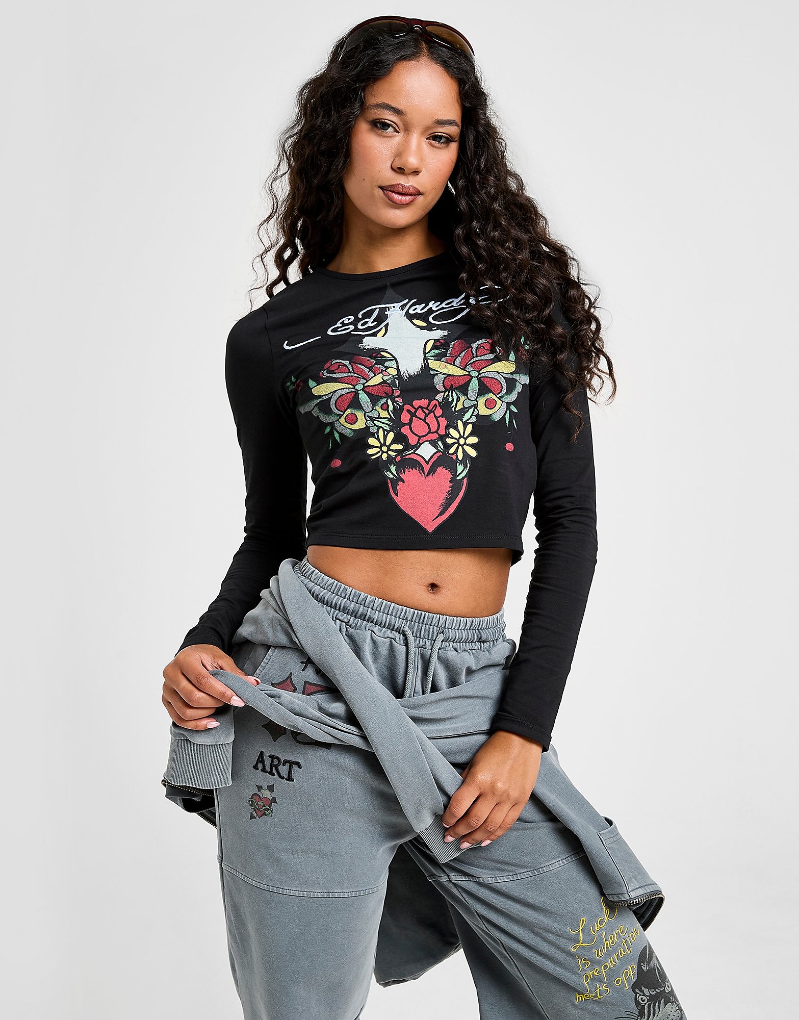Ed Hardy Heart Cross Long Sleeve T Shirt