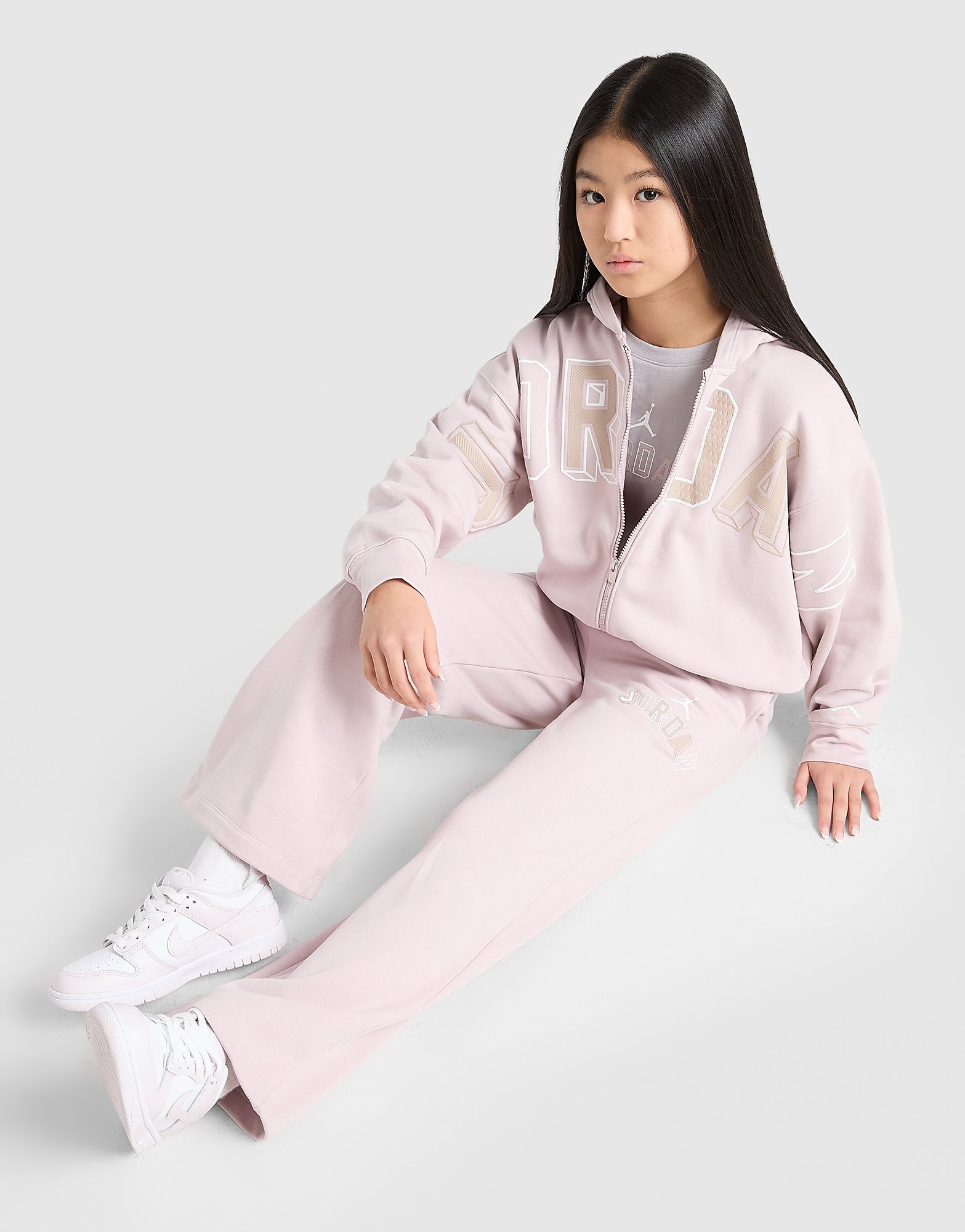 Jordan Pantaloni della tuta Wide Leg Logo Bambina Junior, viola