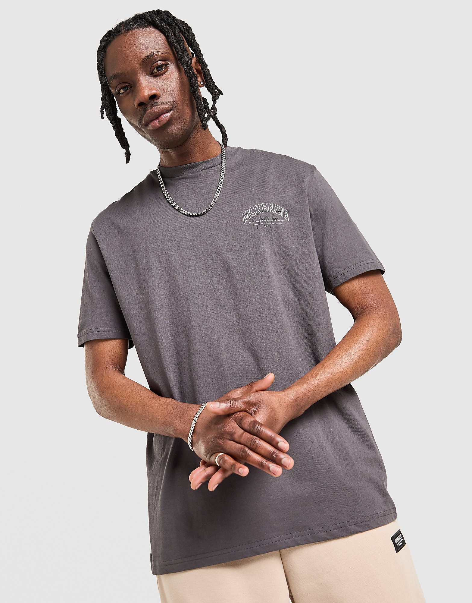 Script T-Shirt - Herren, Grau