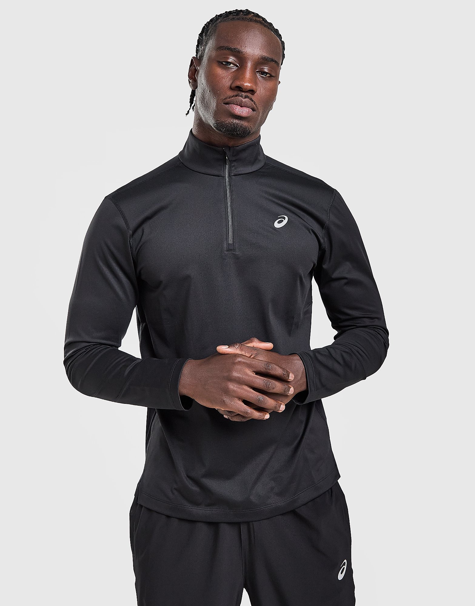 ASICS Core 1/4 Zip Winter Top - Zwart- Heren, Zwart