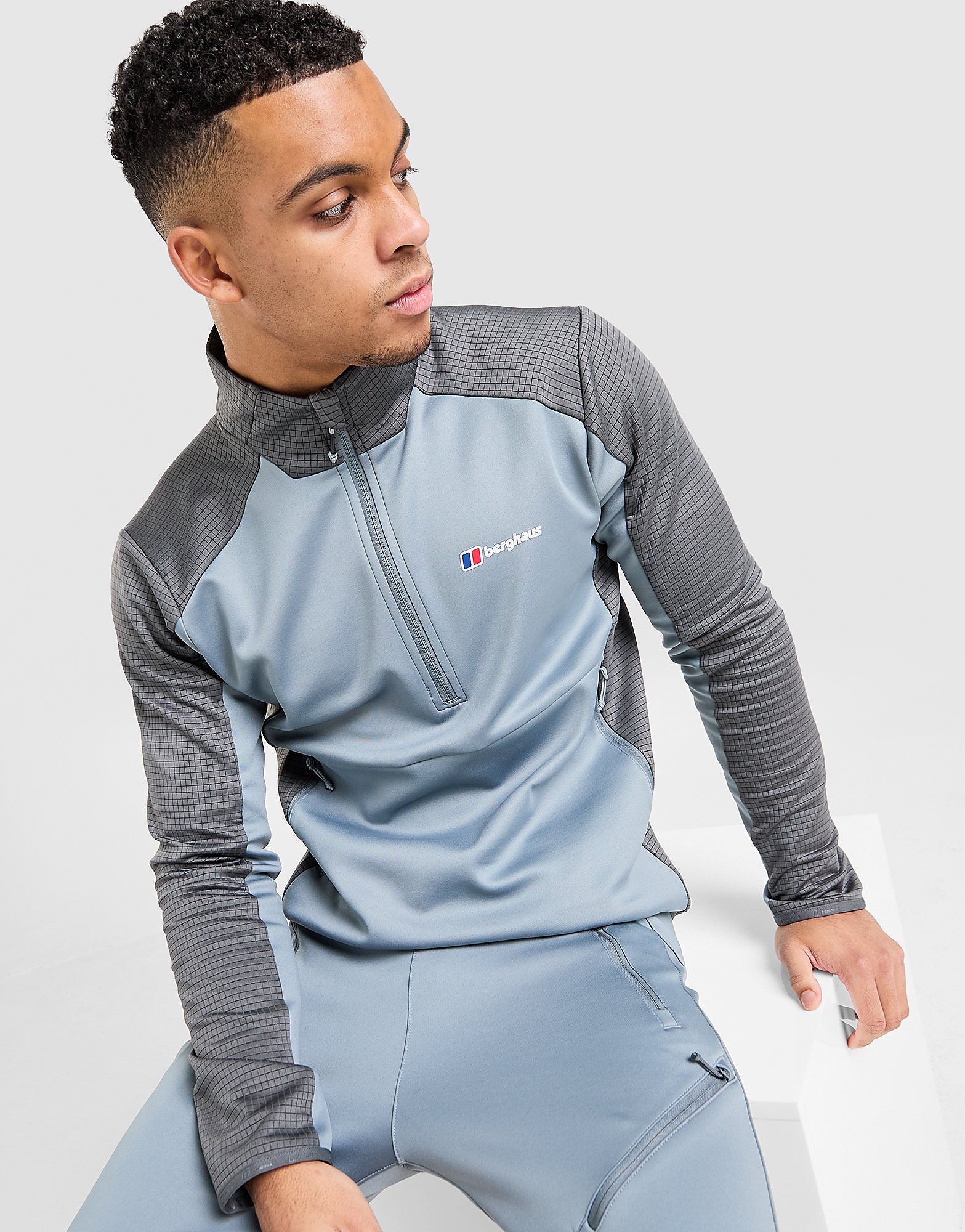 Berghaus Felpa 1/4 Zip Sidley, grigio