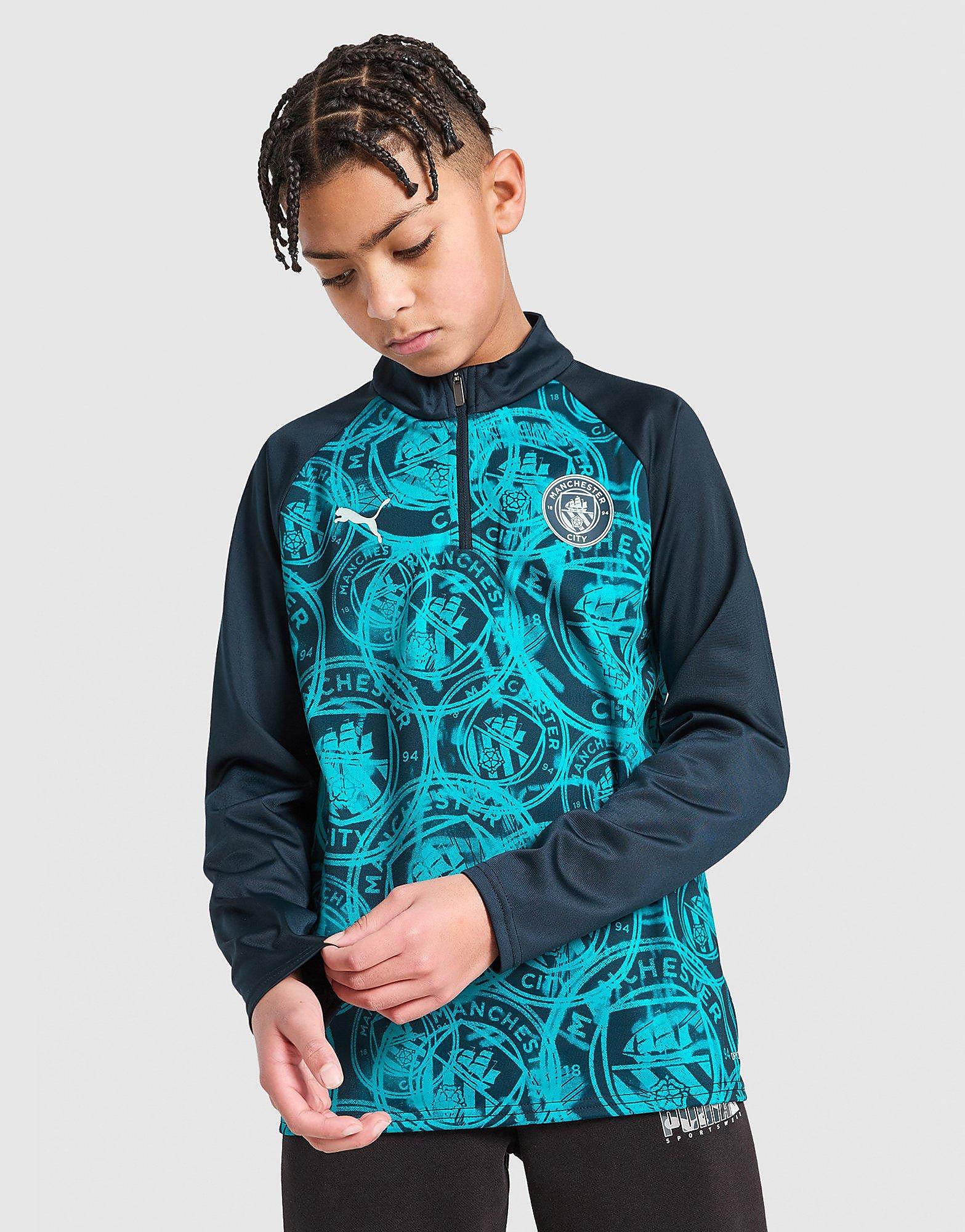PUMA Maglia Warm Up Manchester City FC Junior, blu