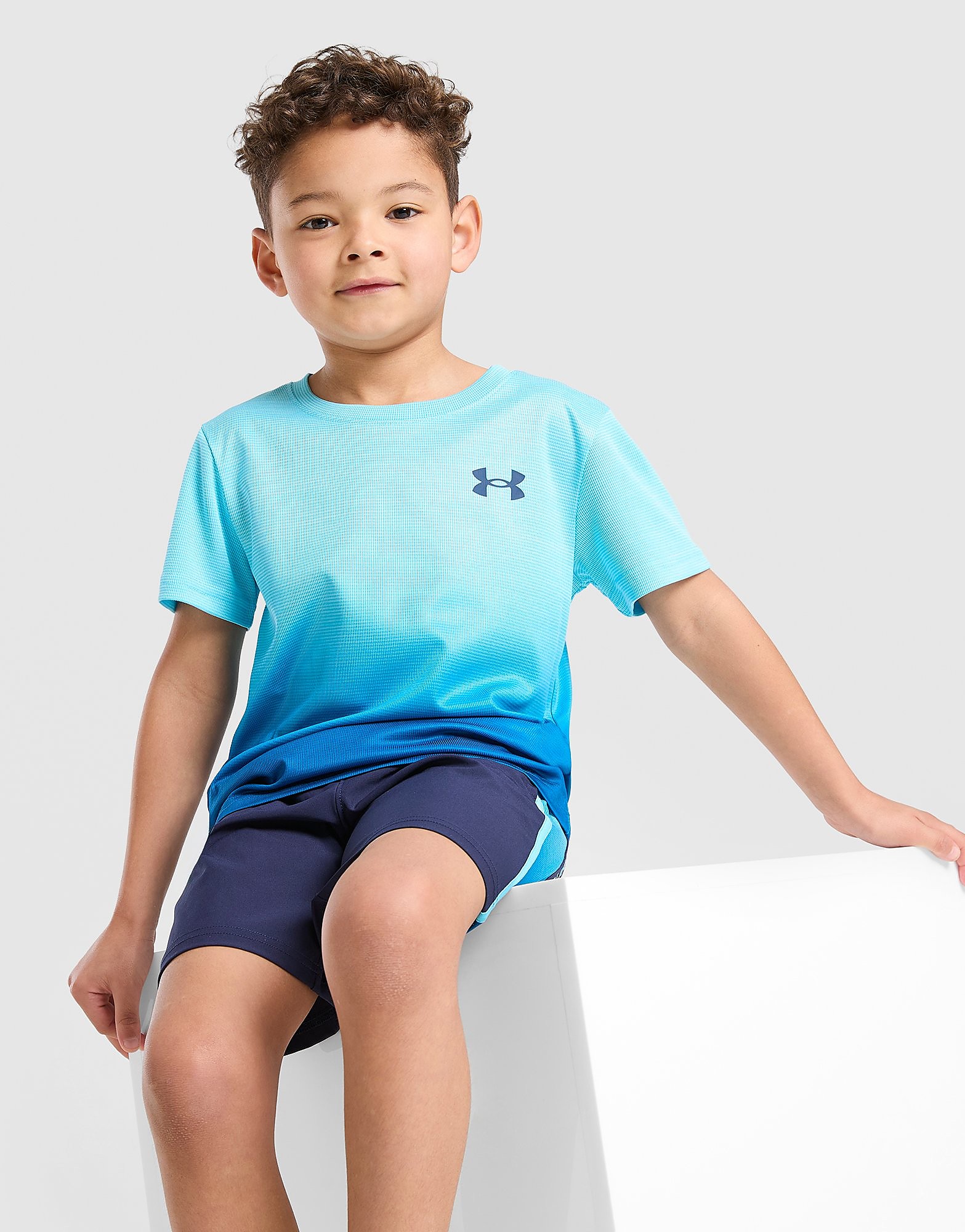 Under Armour Fade T ShirtWoven Shorts Set Children