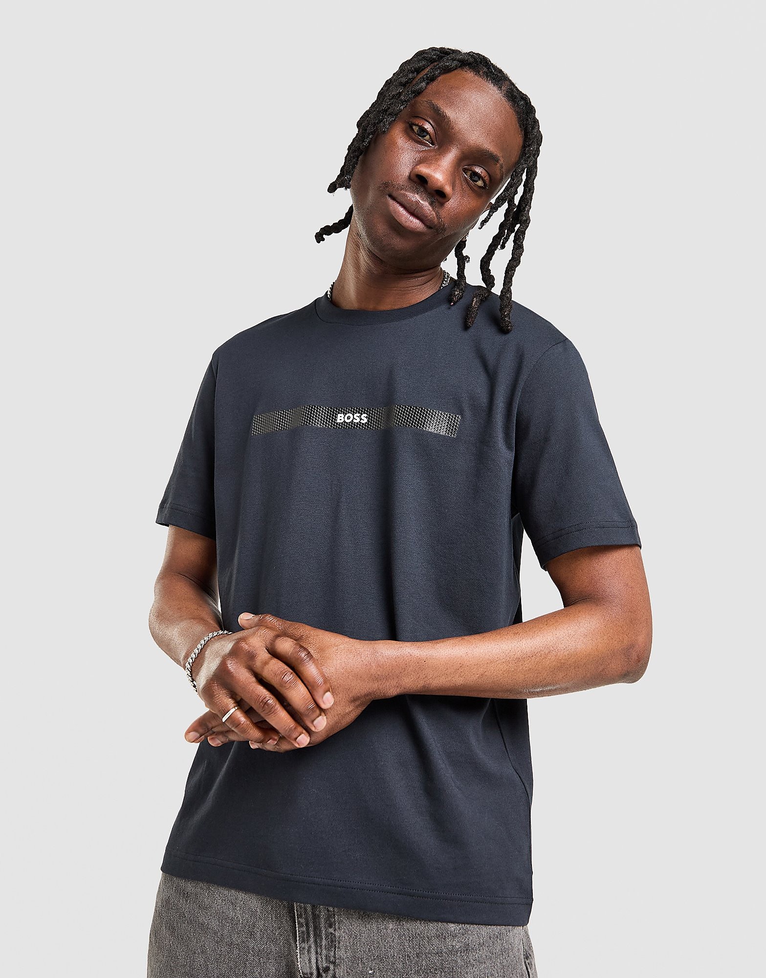 BOSS Chest Tape T-Shirt, blu