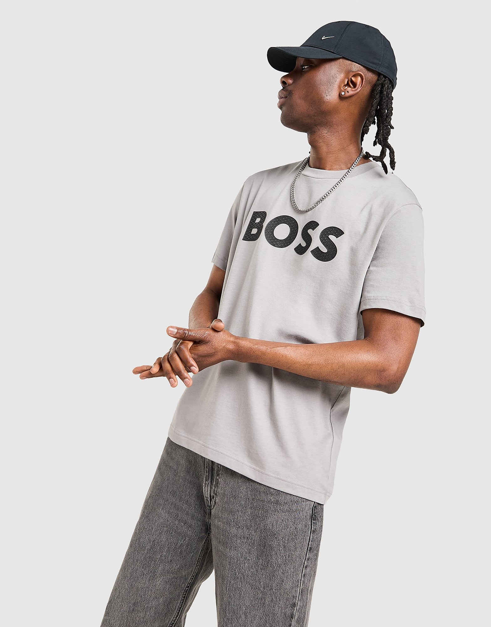 BOSS Large Logo T-Shirt, grigio