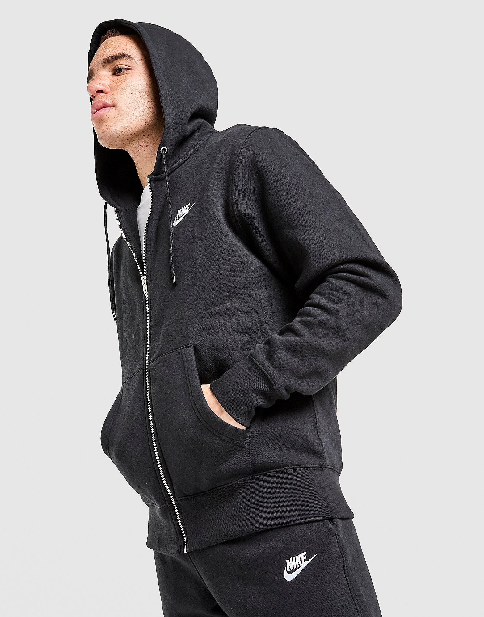 Nike Felpa Con Cappuccio Full Zip Foundation, Nero-image