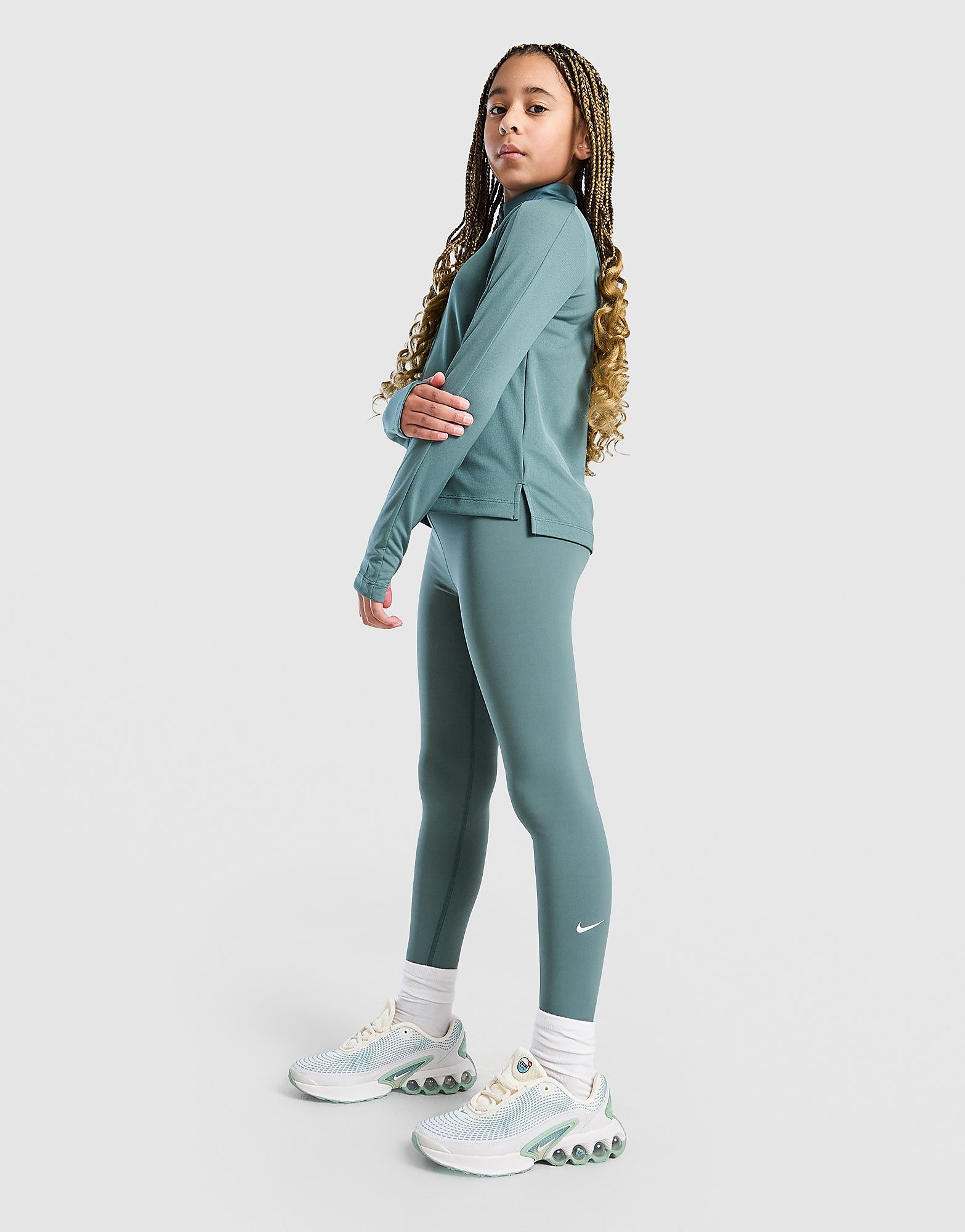 Nike Girls' Fitness One Leggings Junior, grigio