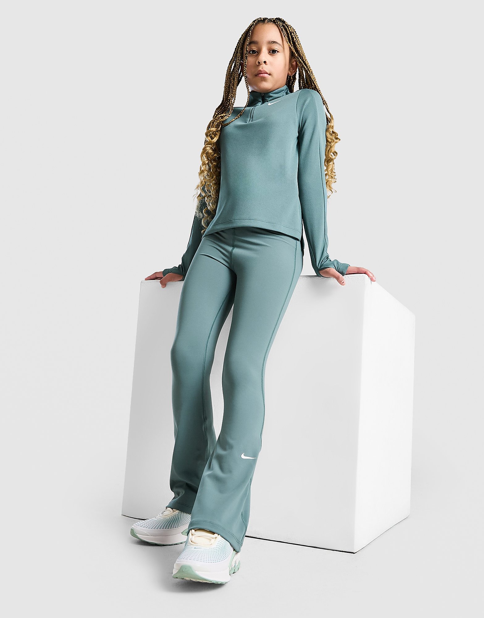 Nike Leggings One Flare Bambina, verde