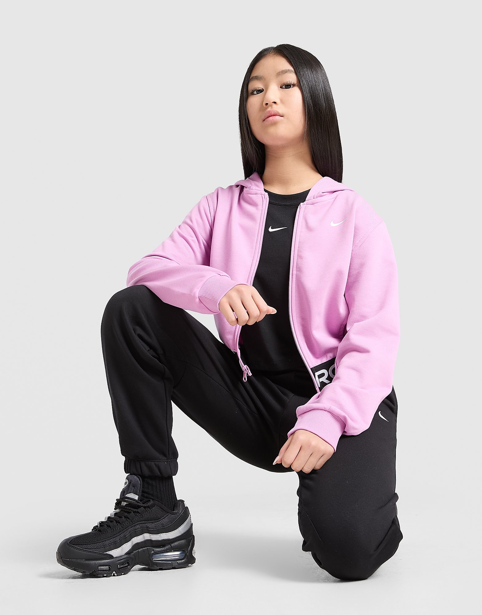 Nike Sweat à capuche zippé Girls' Pro Crop Junior