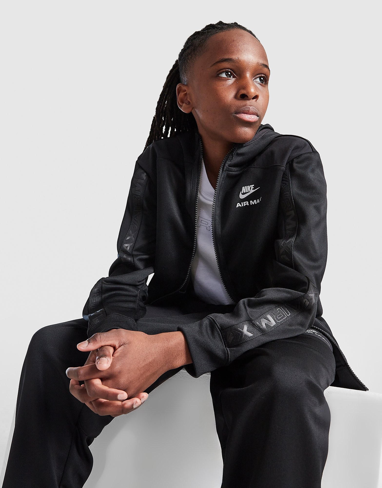 Nike Felpa con Cappuccio Full Zip Air Max Junior, nero