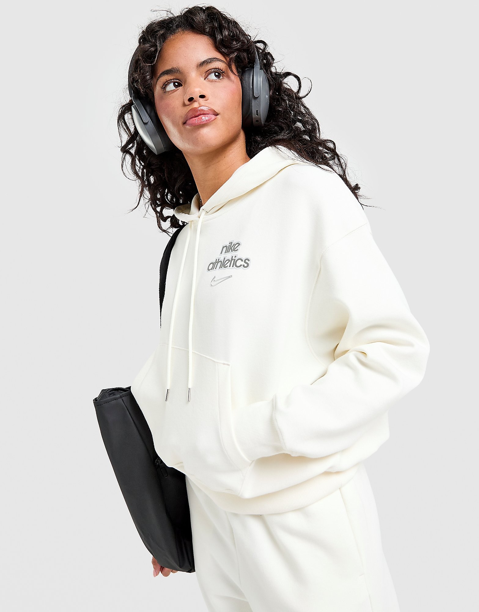Nike Graphic Swoosh Oversized Hoodie Whote Whote