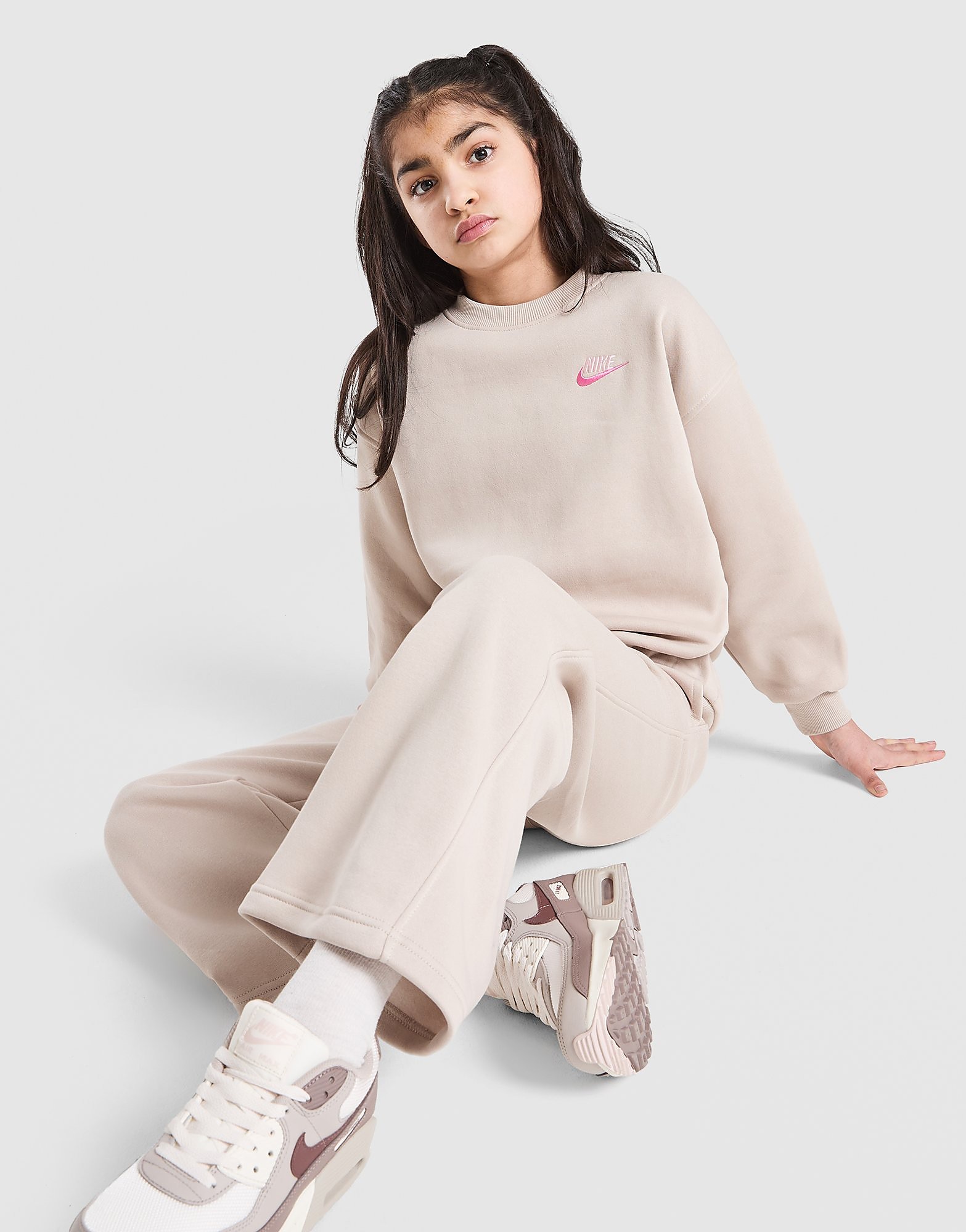 Nike Girls' Dual Tone Oversized Crew Sweatshirt Junior - vue 1