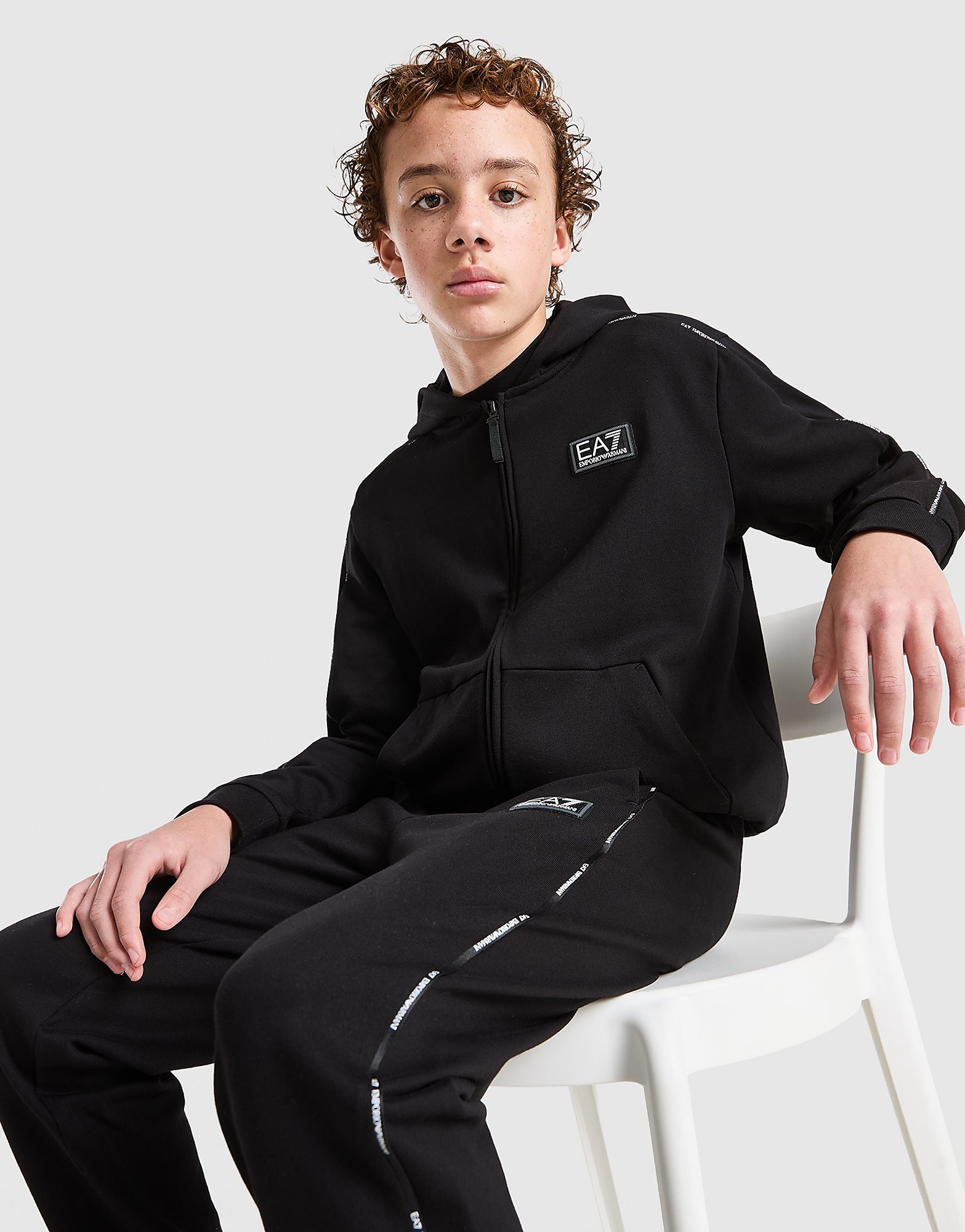 EA7 Emporio Armani Tape Full Zip Hoodie Junior - vue 1