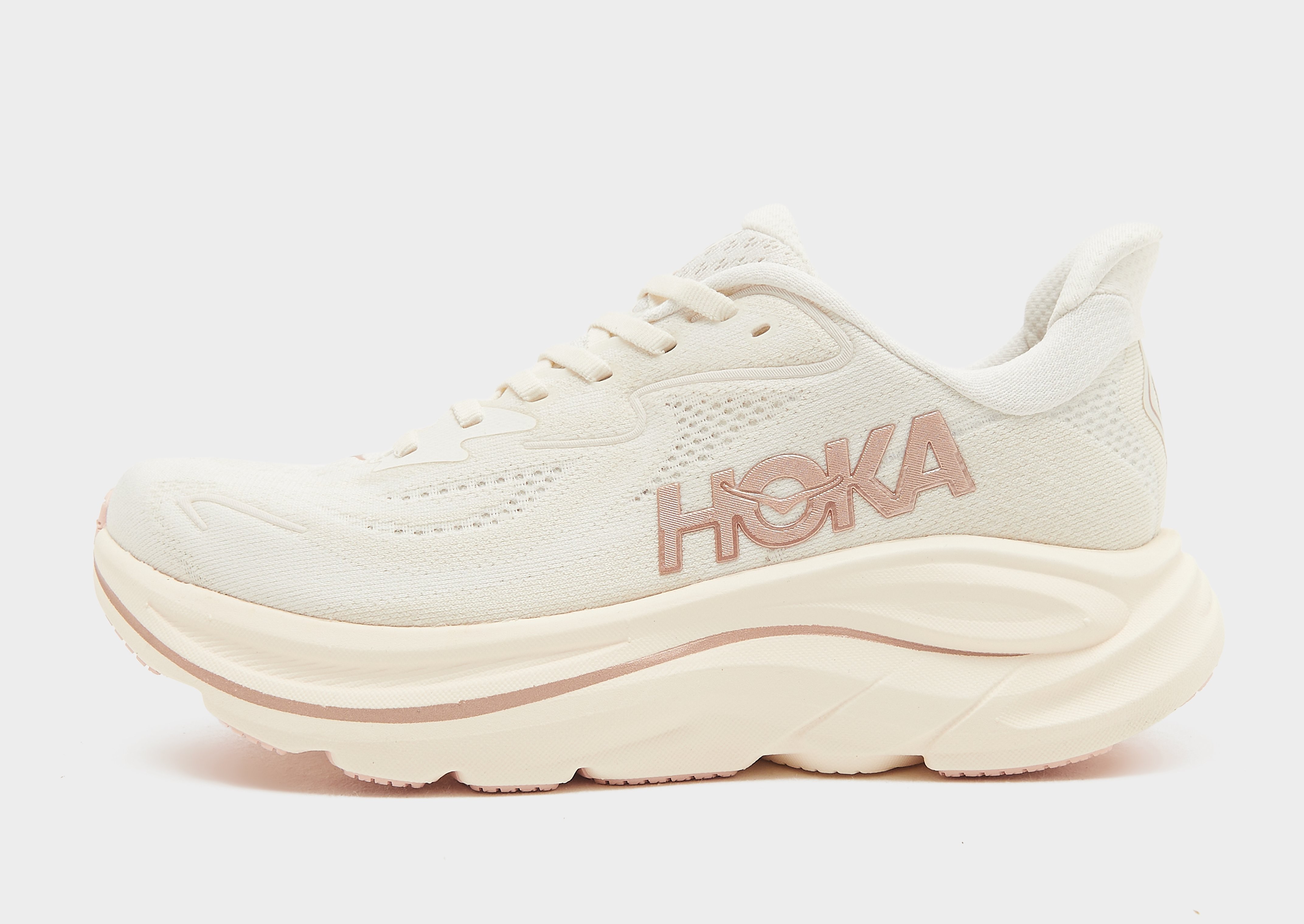 HOKA damessneaker beige, roze en goud