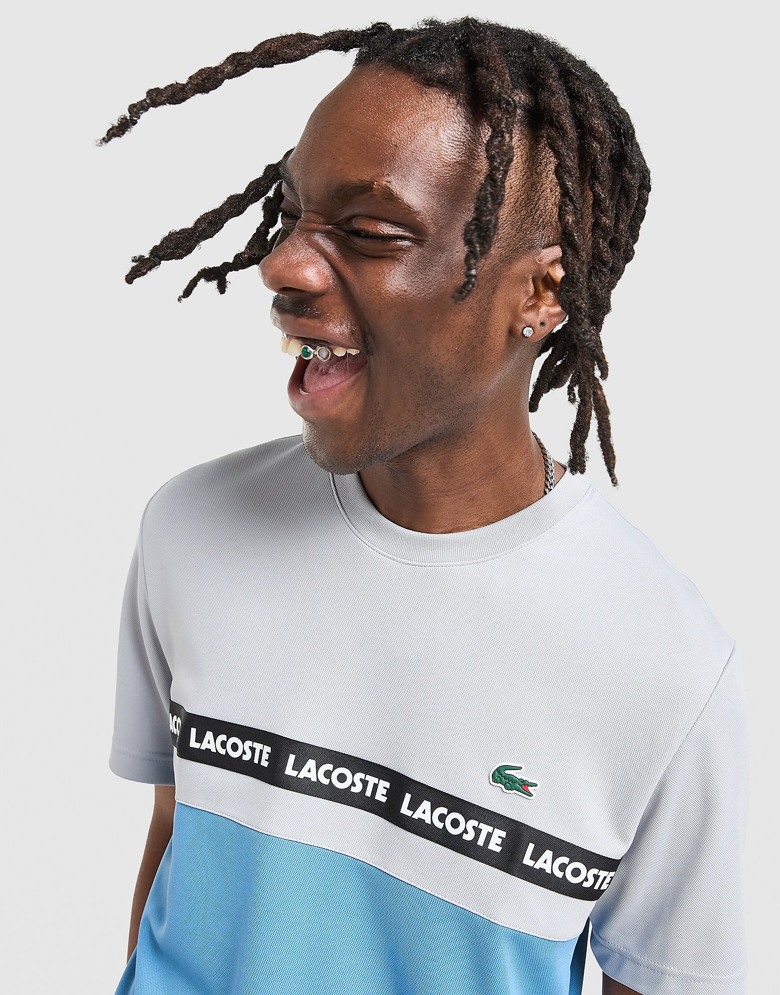 Lacoste T shirt Croc Colour Block Tape - vue 1
