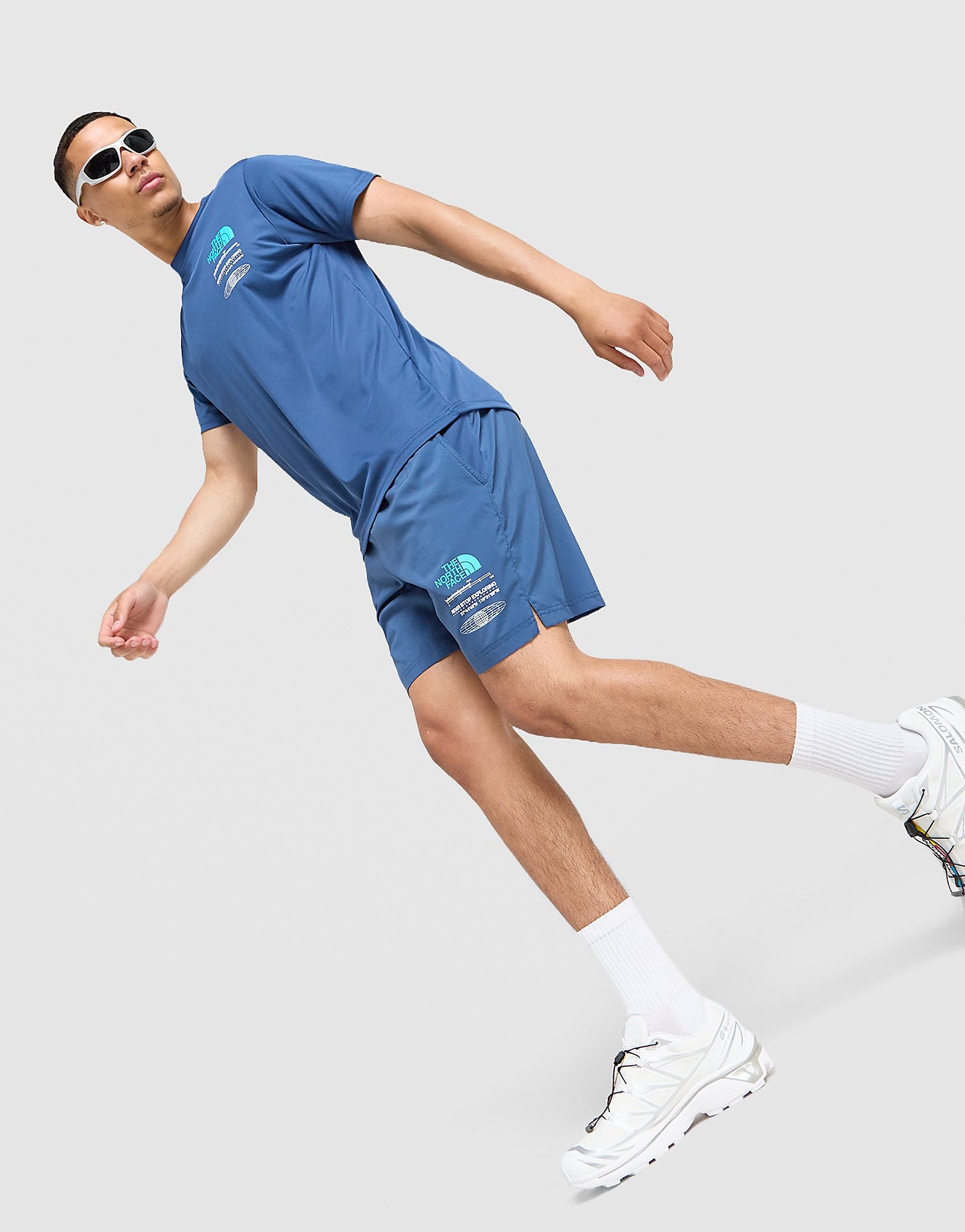 Mens The North Face Graphic Reaxion Pantaloncino - Blu, Blu