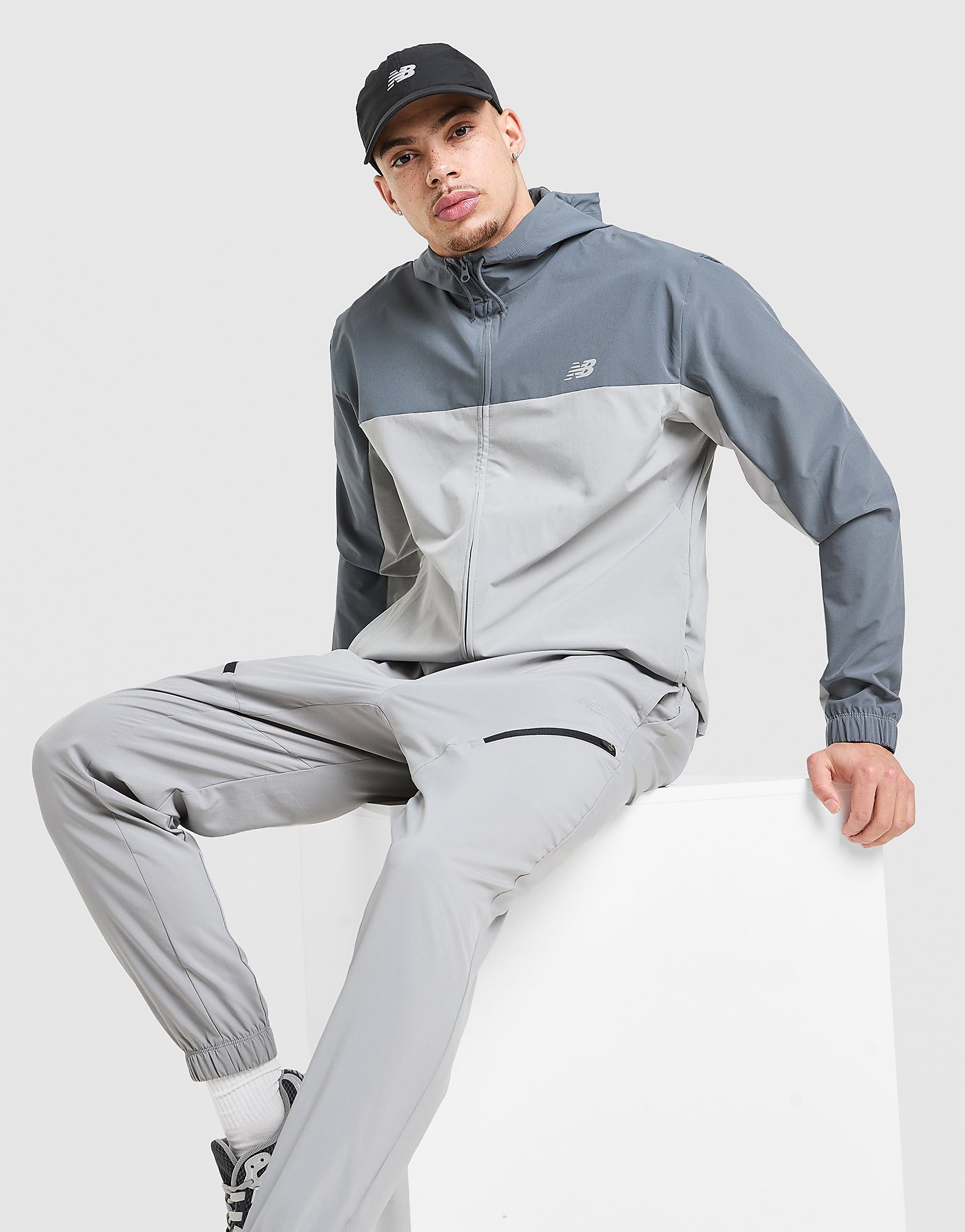 New Balance Giacca Woven Colour Block, Grigio-image