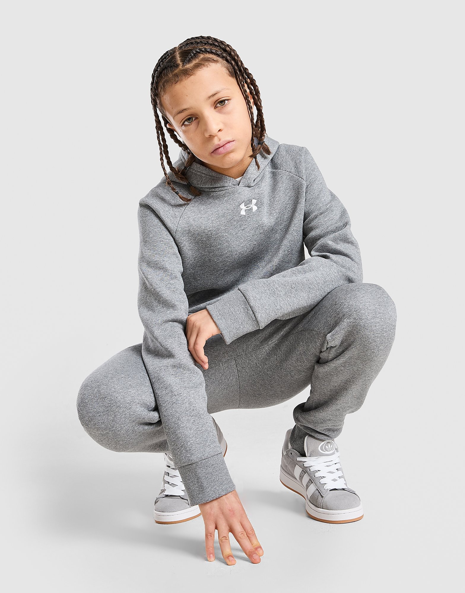 Under Armour Felpa con Cappuccio Rival Fleece Junior, grigio
