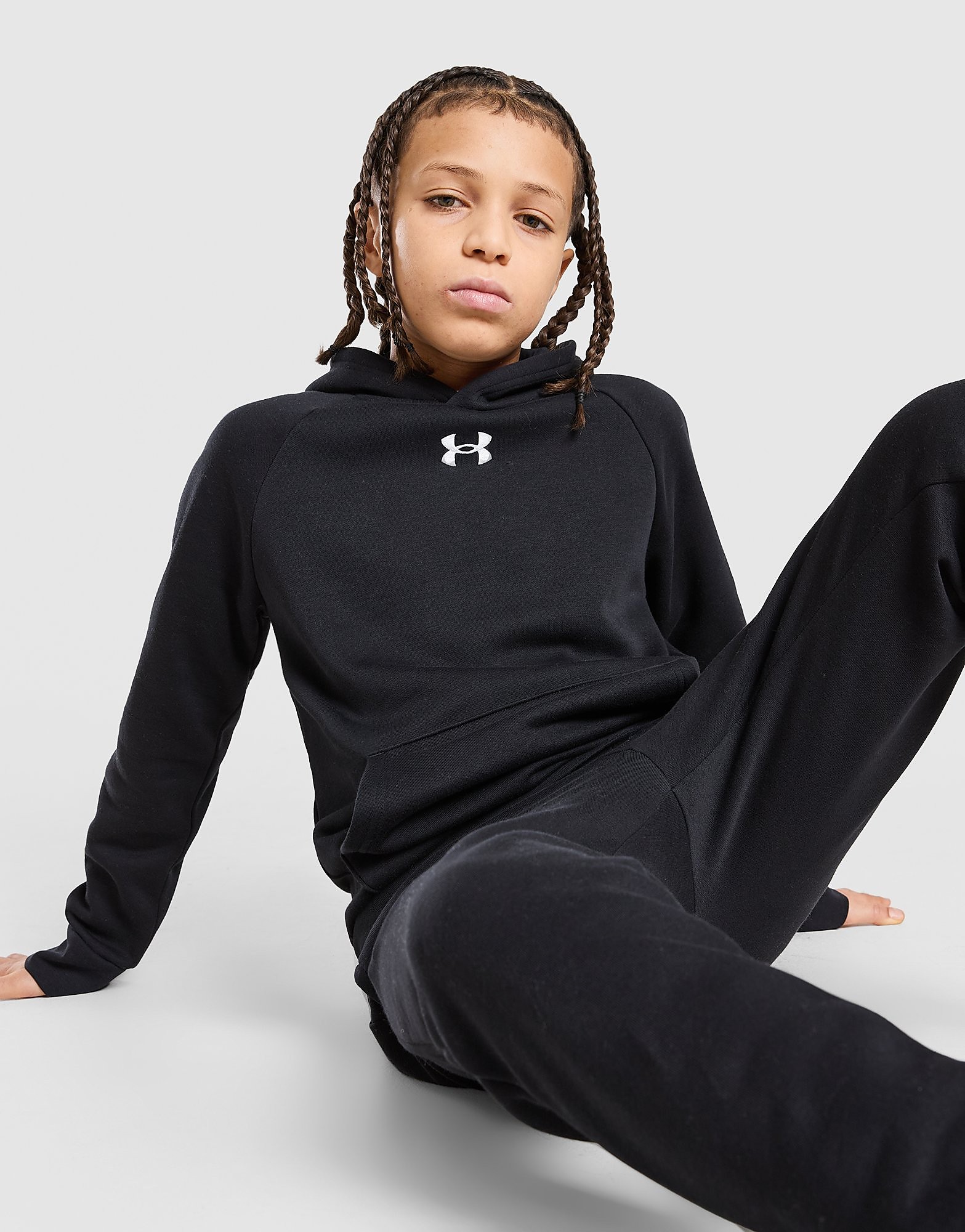 Under Armour Felpa con Cappuccio Rival Fleece Junior, nero