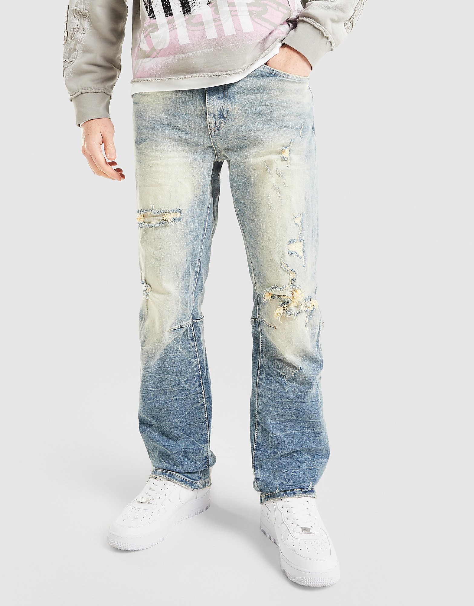 Smoke Rise Jeans Straight Stone Washed