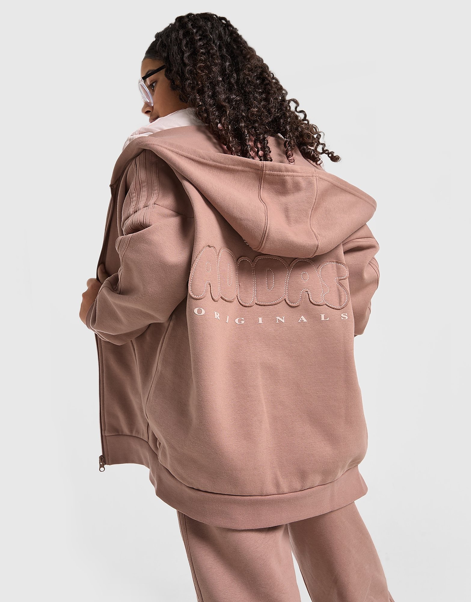 adidas Originals Girls' Logo Full Zip Hoodie Junior