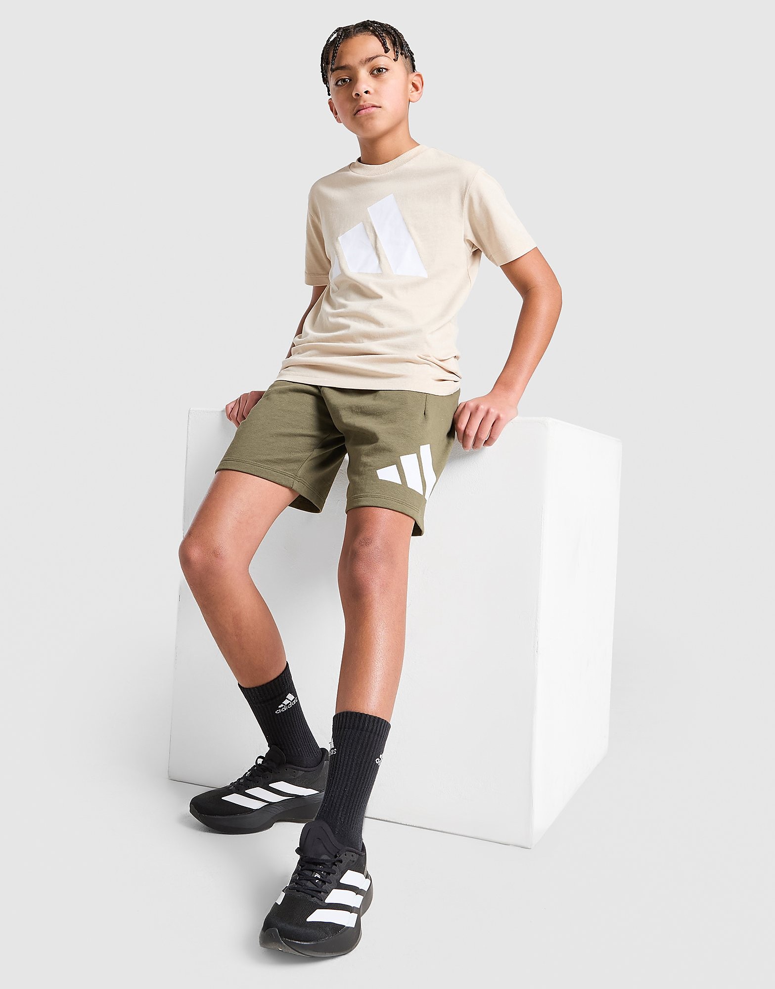 adidas Badge Of Sport Large Logo T ShirtShort Set Junior