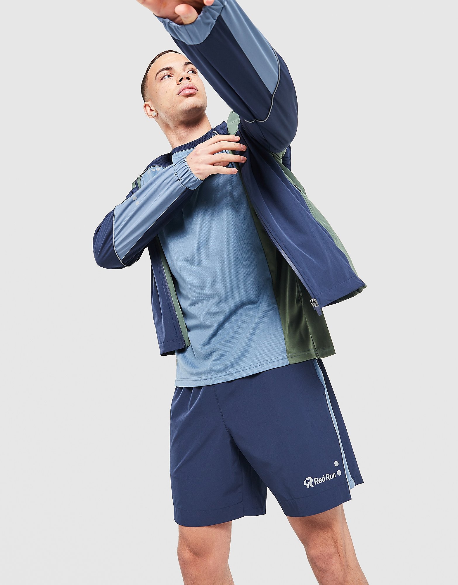 Run Activewear Moss Panelled Sports Shorts